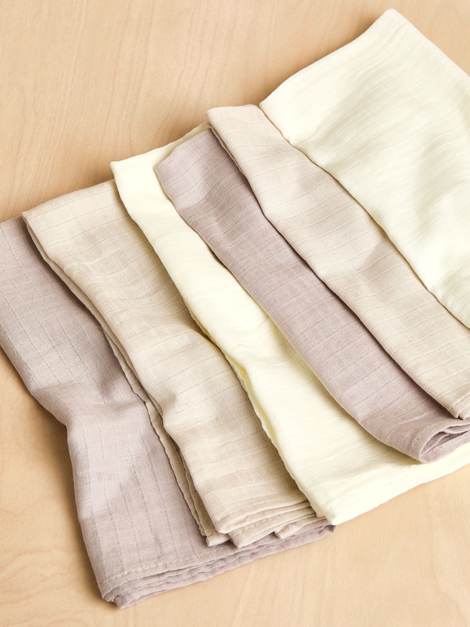 6-Pack Neutral Muslin Squares - Image 1 of 7