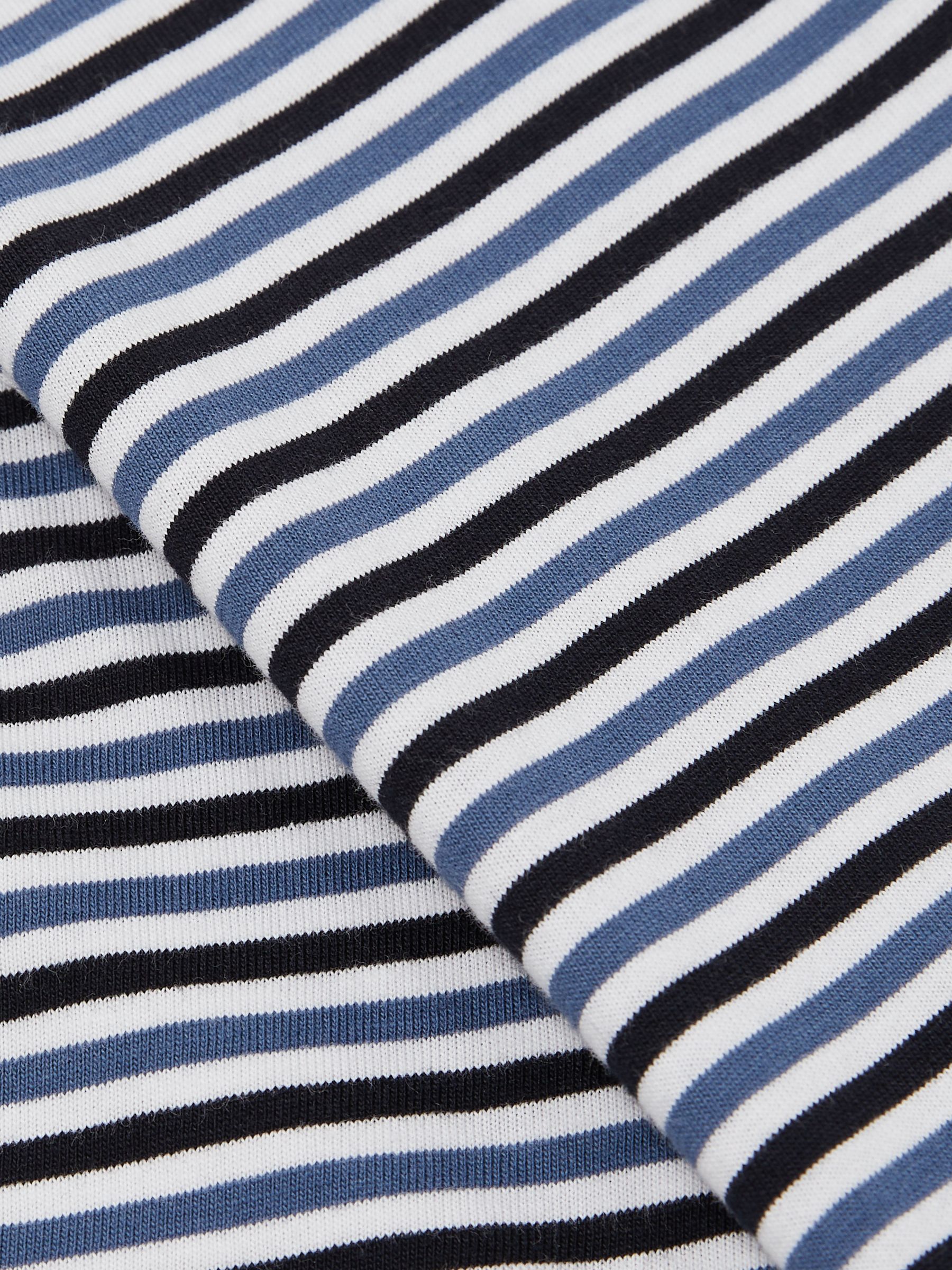 Mercerised-Cotton Stripe T-Shirt in Blue/White - Image 6 of 6