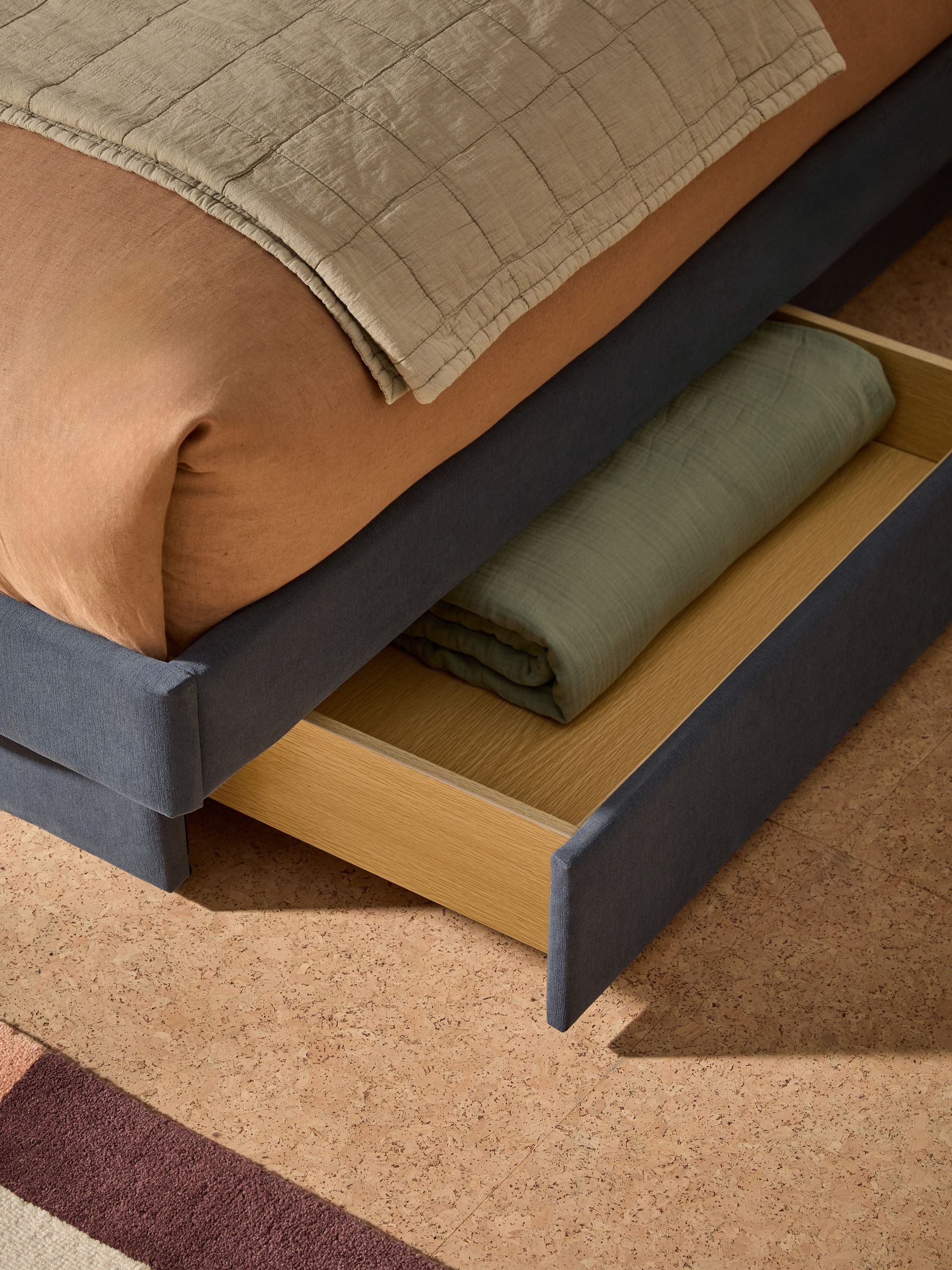 Robyn Platform Storage Bed in Navy - Image 2 of 5