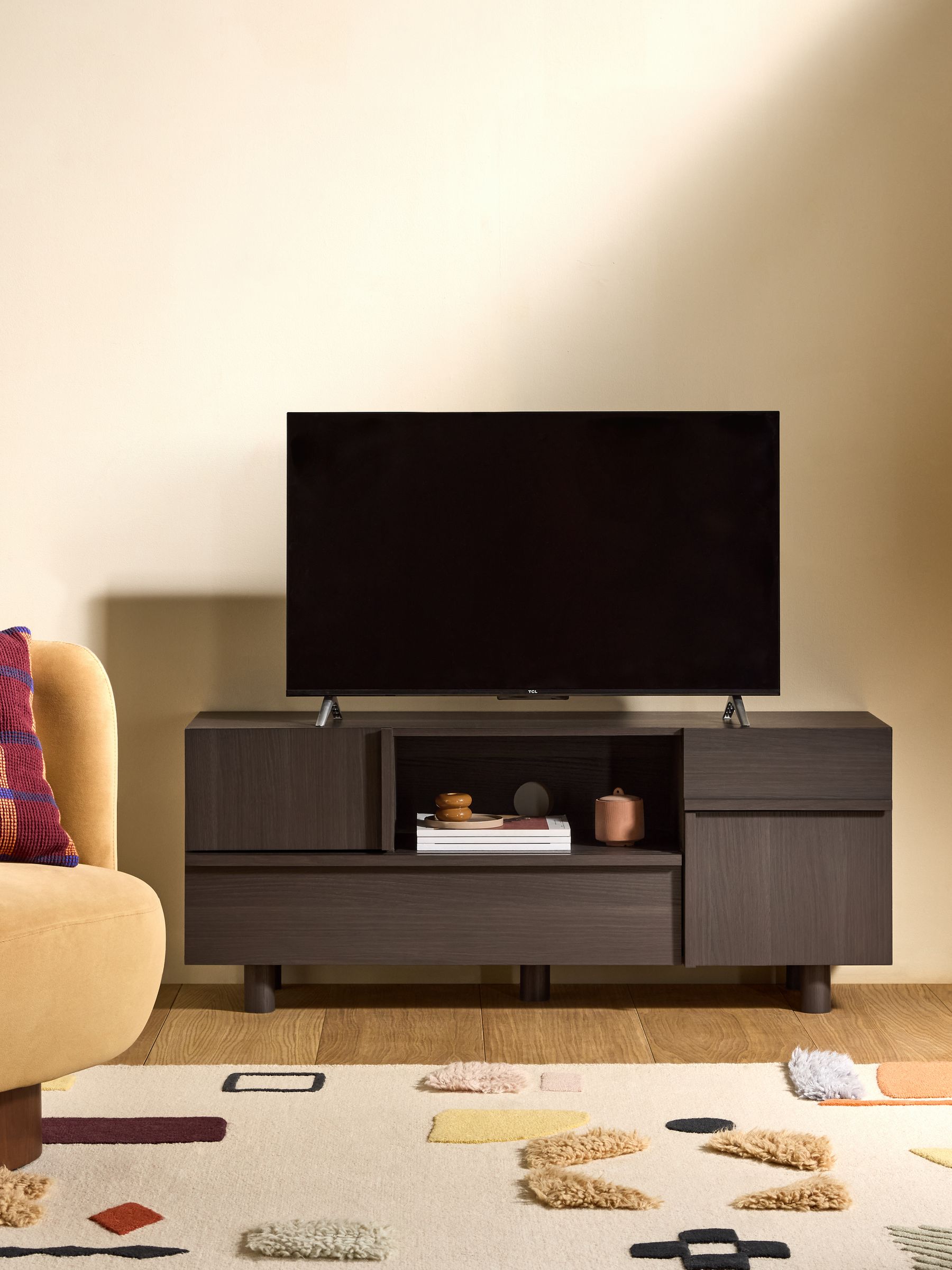 Ascott Up to 50 Inch TV Unit in Dark Wood Effect - Image 2 of 7