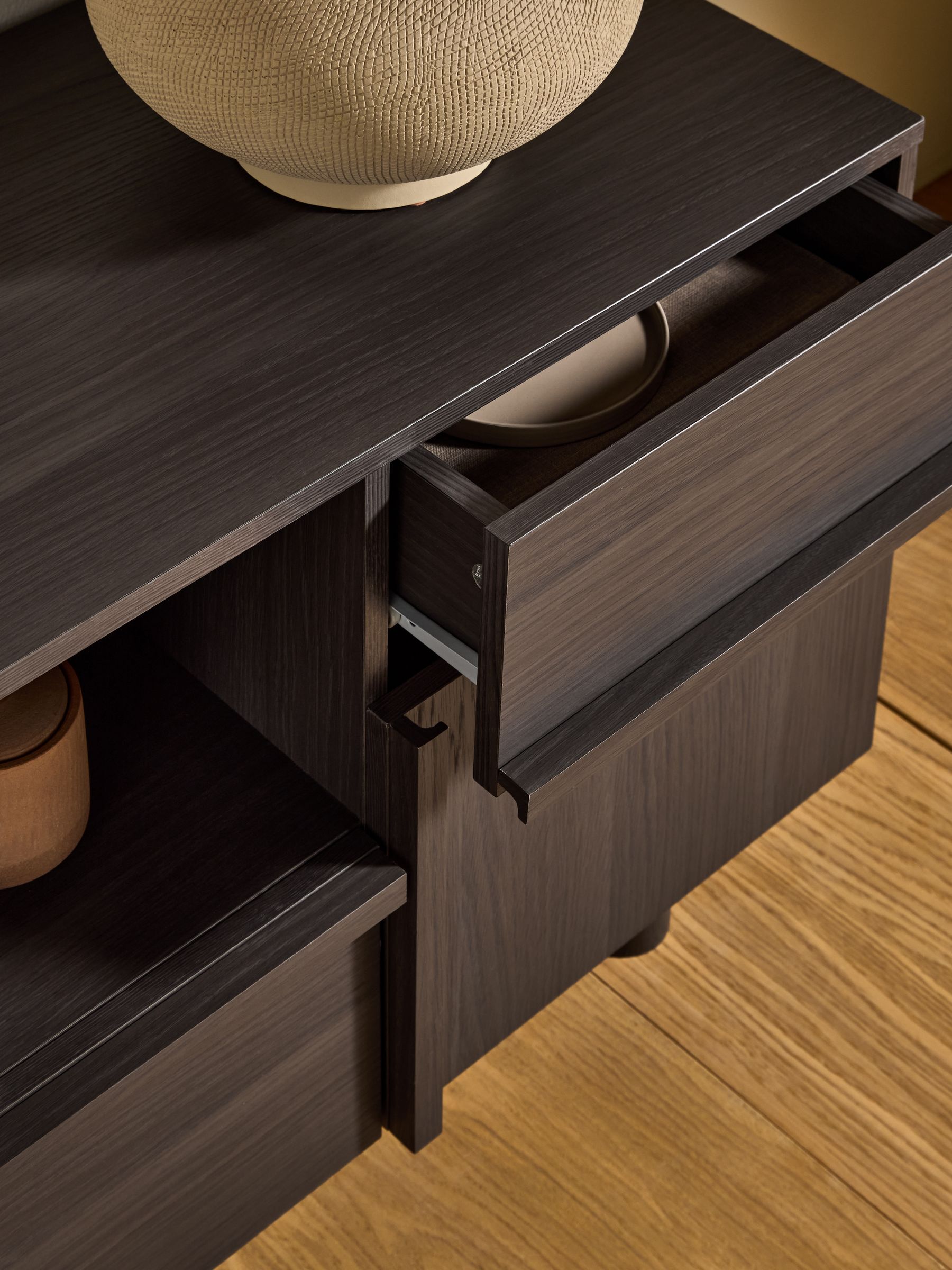 Ascott Up to 50 Inch TV Unit in Dark Wood Effect - Image 3 of 7