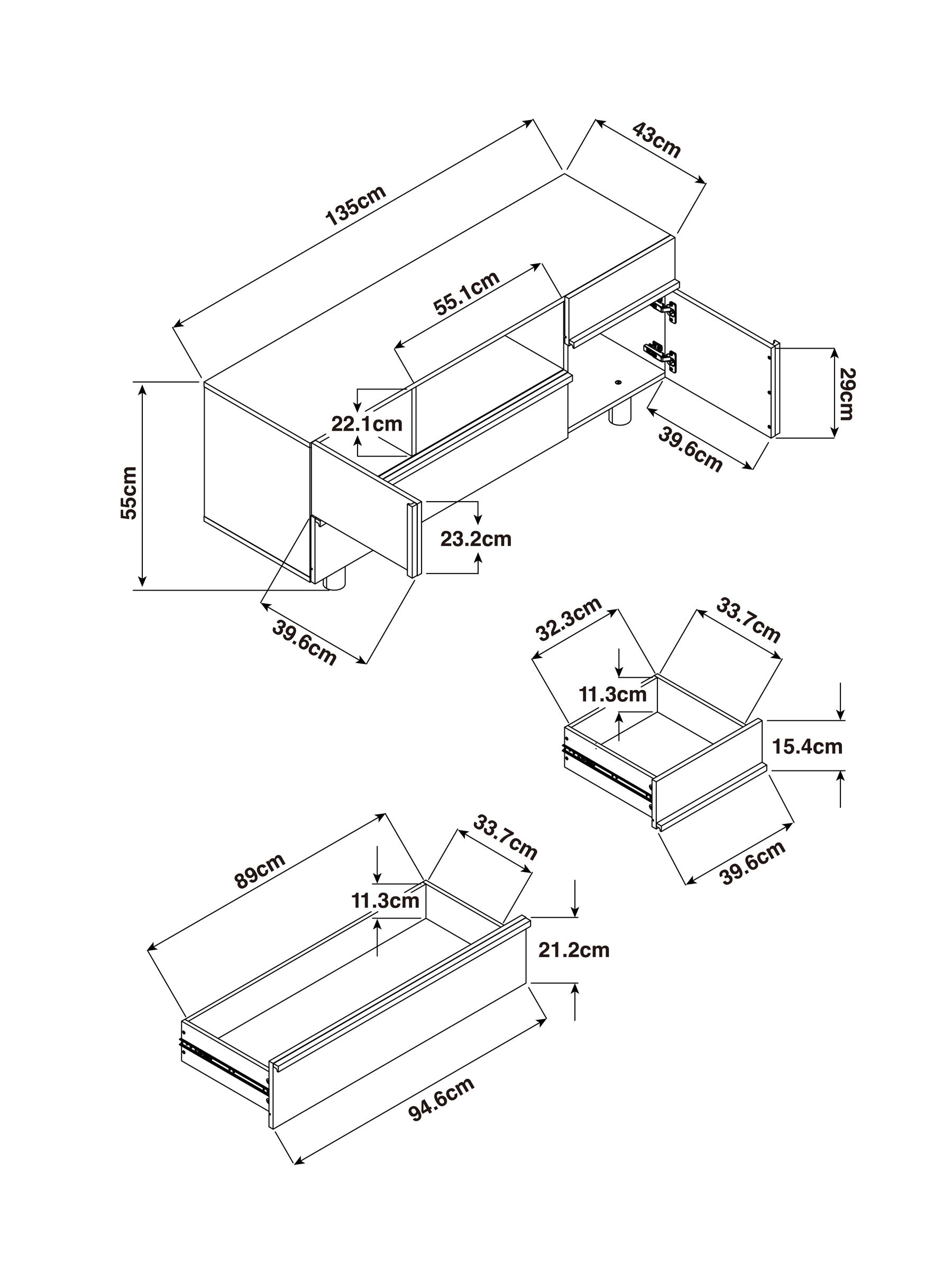 Ascott Up to 50 Inch TV Unit in Dark Wood Effect - Image 7 of 7