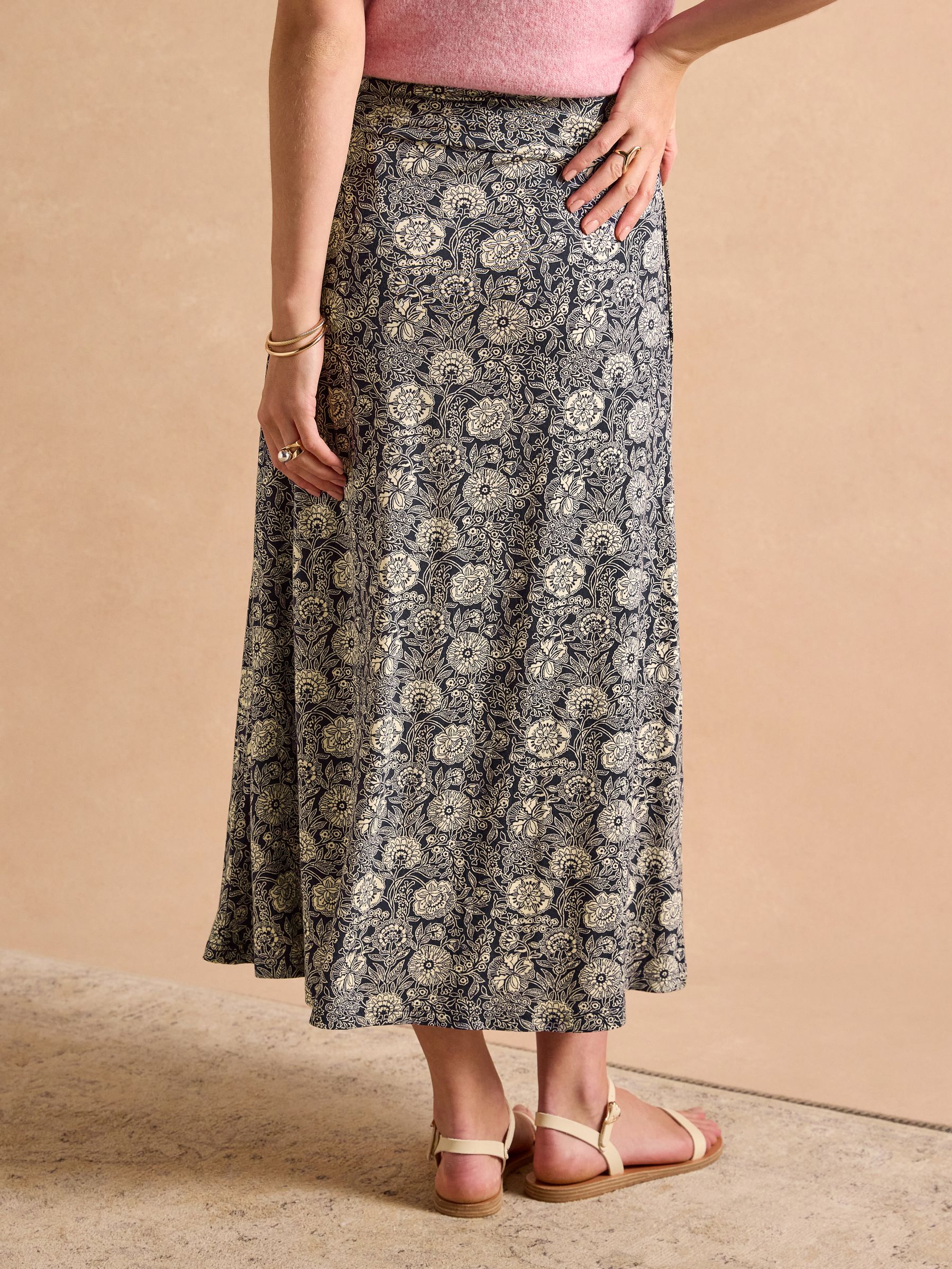 Nia Navy Midi Skirt - Image 2 of 6