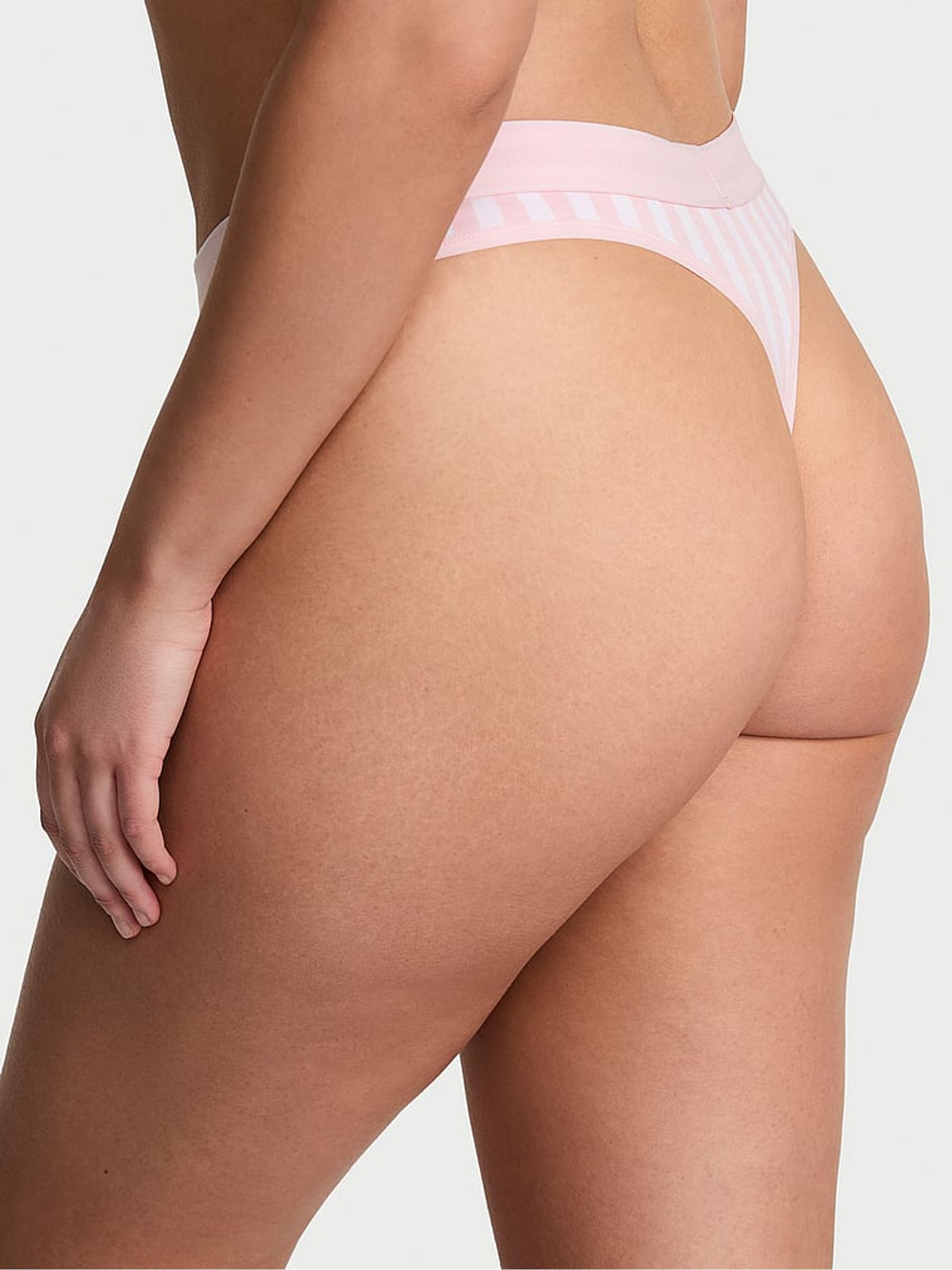 Pretty Blossom Pink Stripe Thong Knickers - Image 2 of 3
