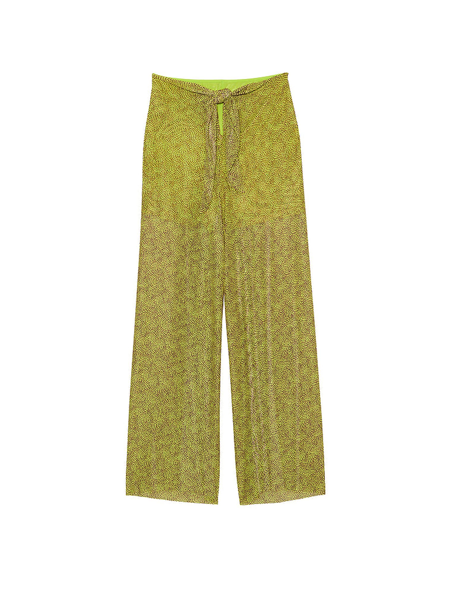 Limelight Green Dots Mesh Knot Cover Up Trousers - Image 3 of 3