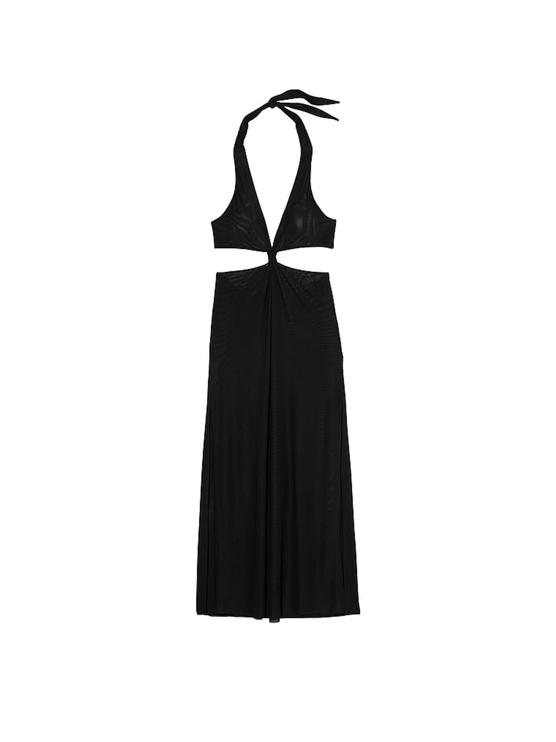 Black Mesh Knot Cover Up Maxi Dress - Image 3 of 3
