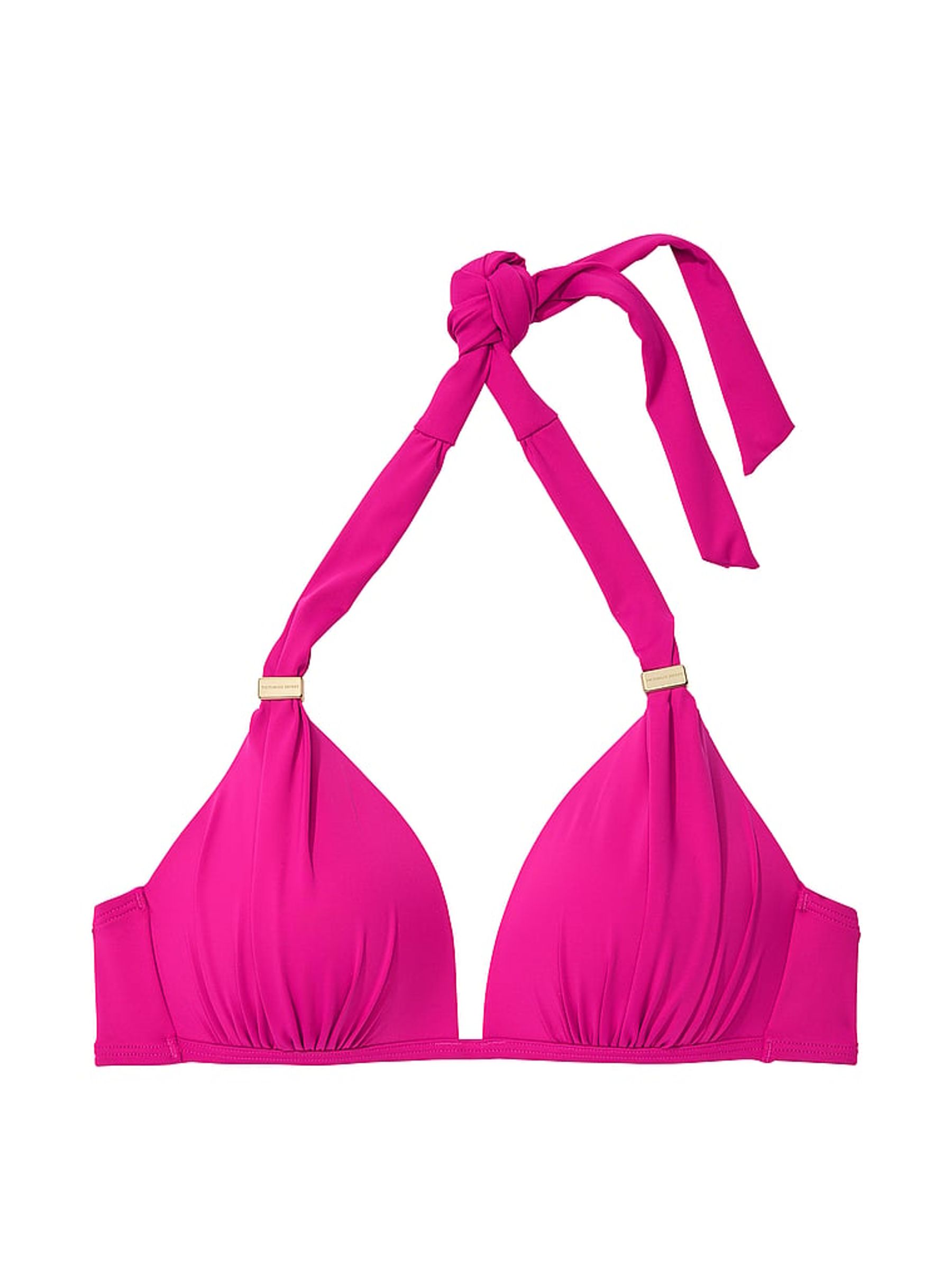 Berry Blush Pink Halter Push Up Bikini Top - Image 3 of 3
