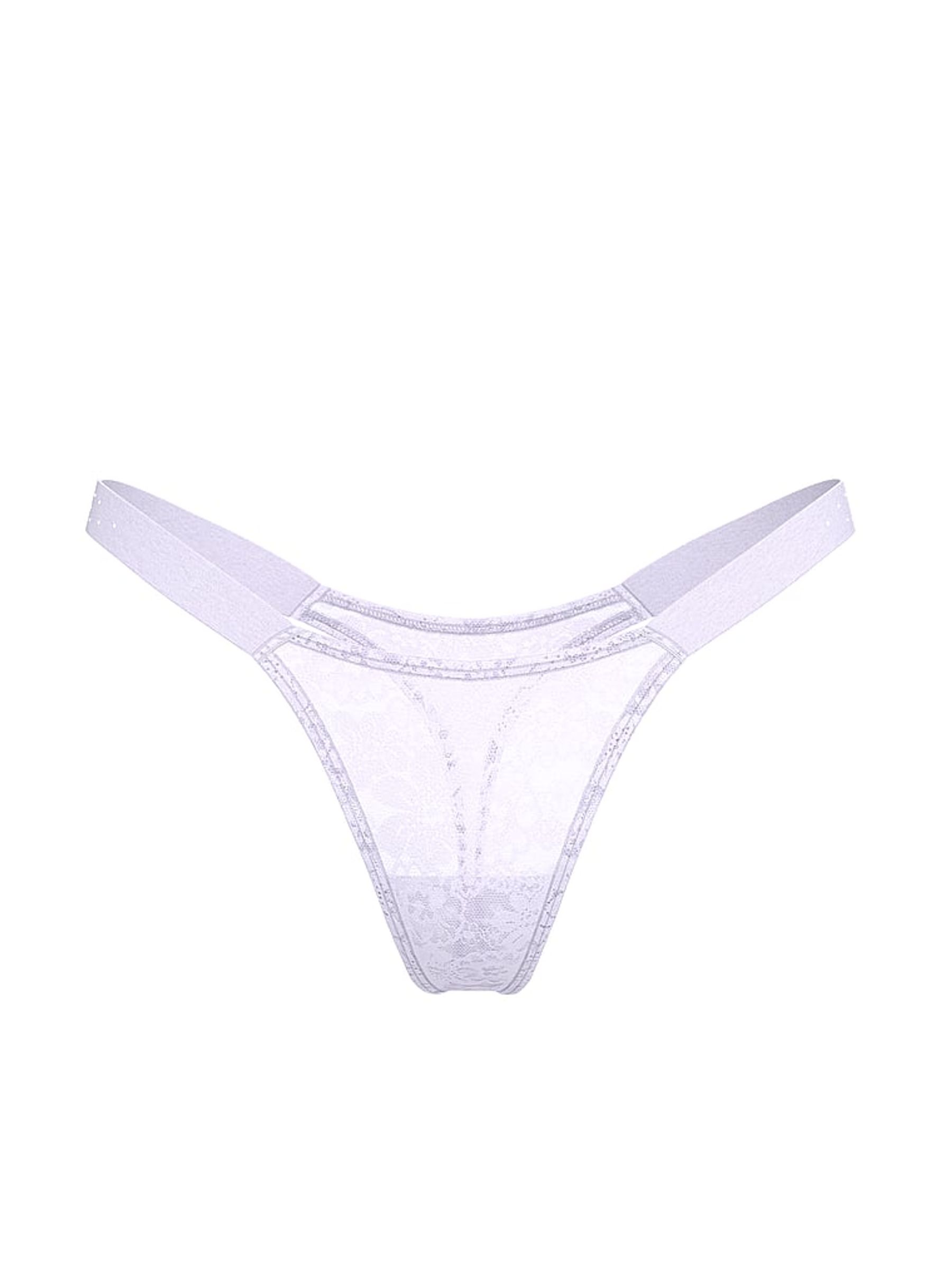Purple Whisper Thong Lace Logo Scoop Knickers - Image 3 of 3