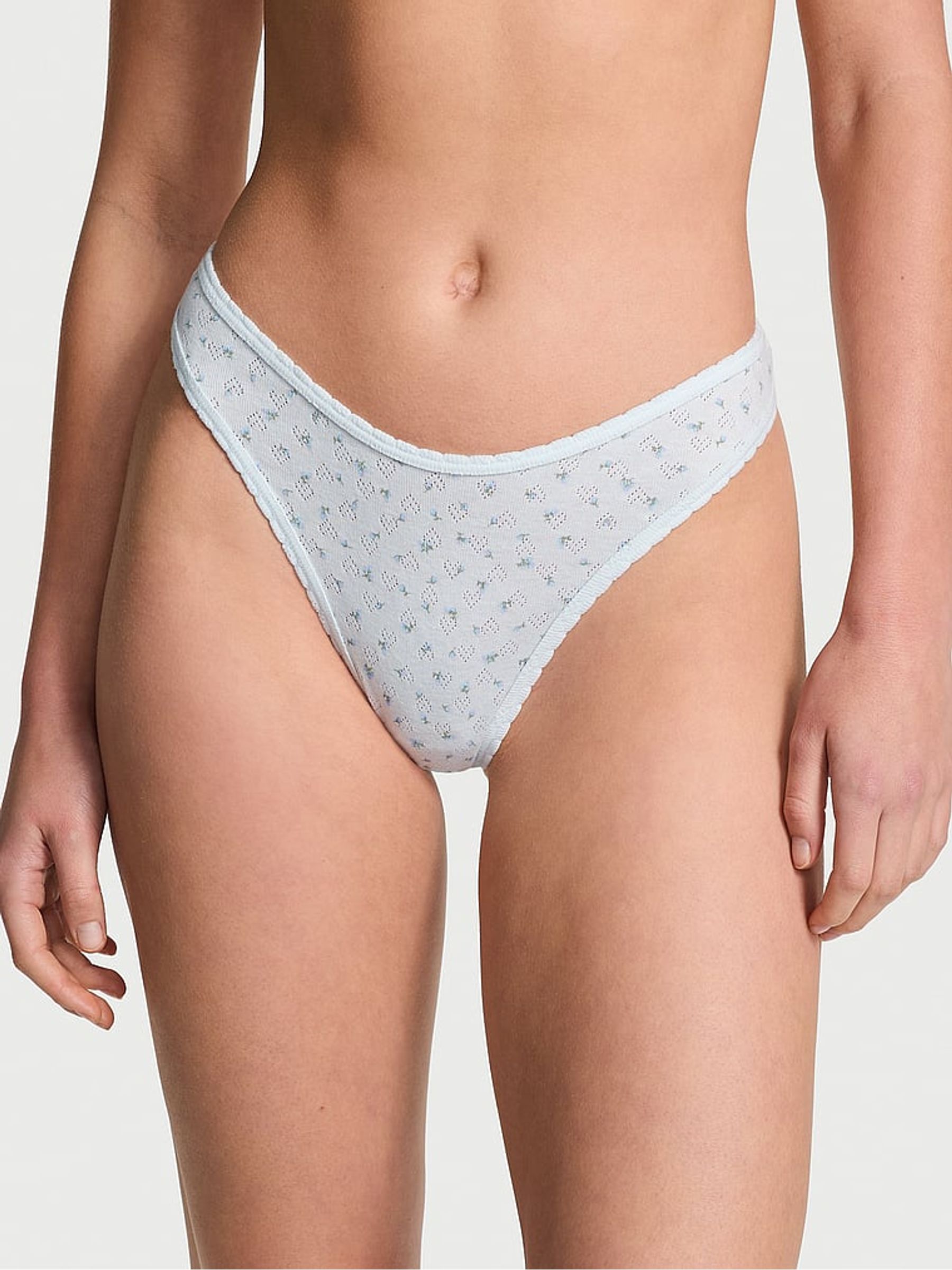 Bliss Blue Thong Cotton Knickers - Image 1 of 3