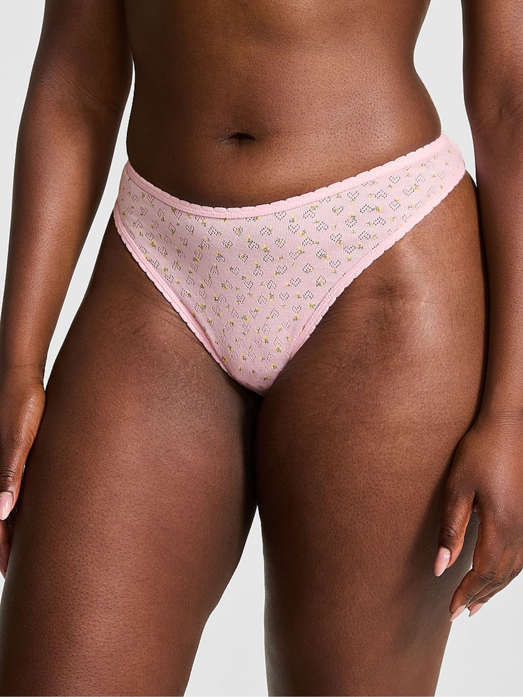 Angel Pink Thong Cotton Knickers - Image 1 of 3
