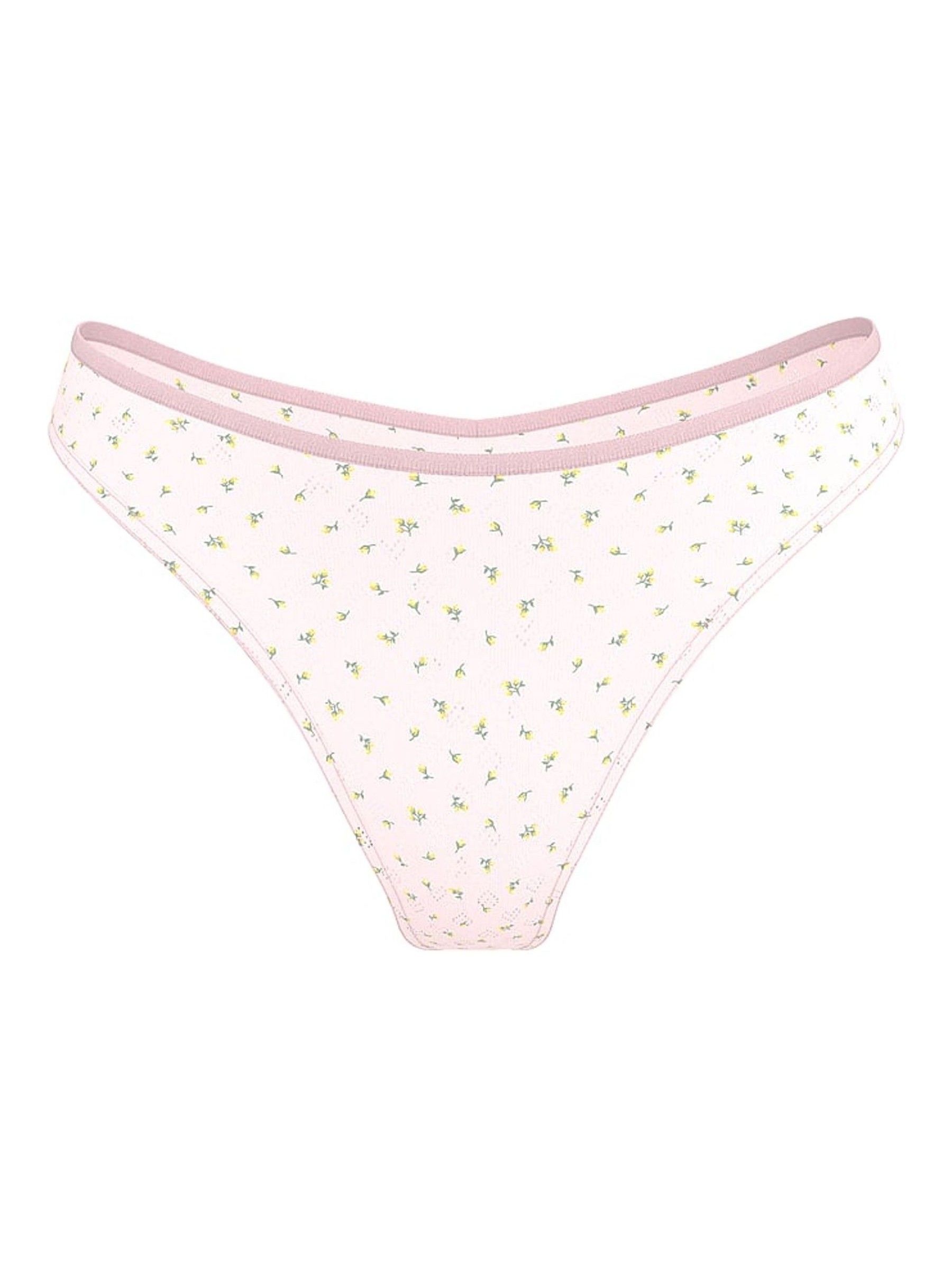 Angel Pink Thong Cotton Knickers - Image 3 of 3