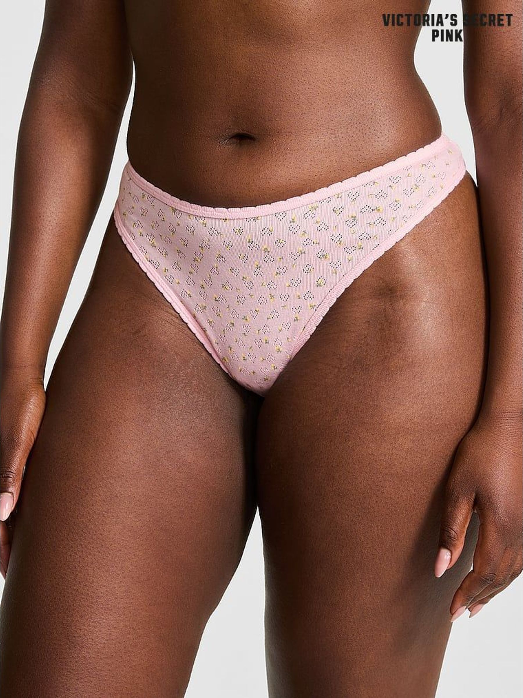 Angel Pink Thong Cotton Knickers - Image 5 of 6