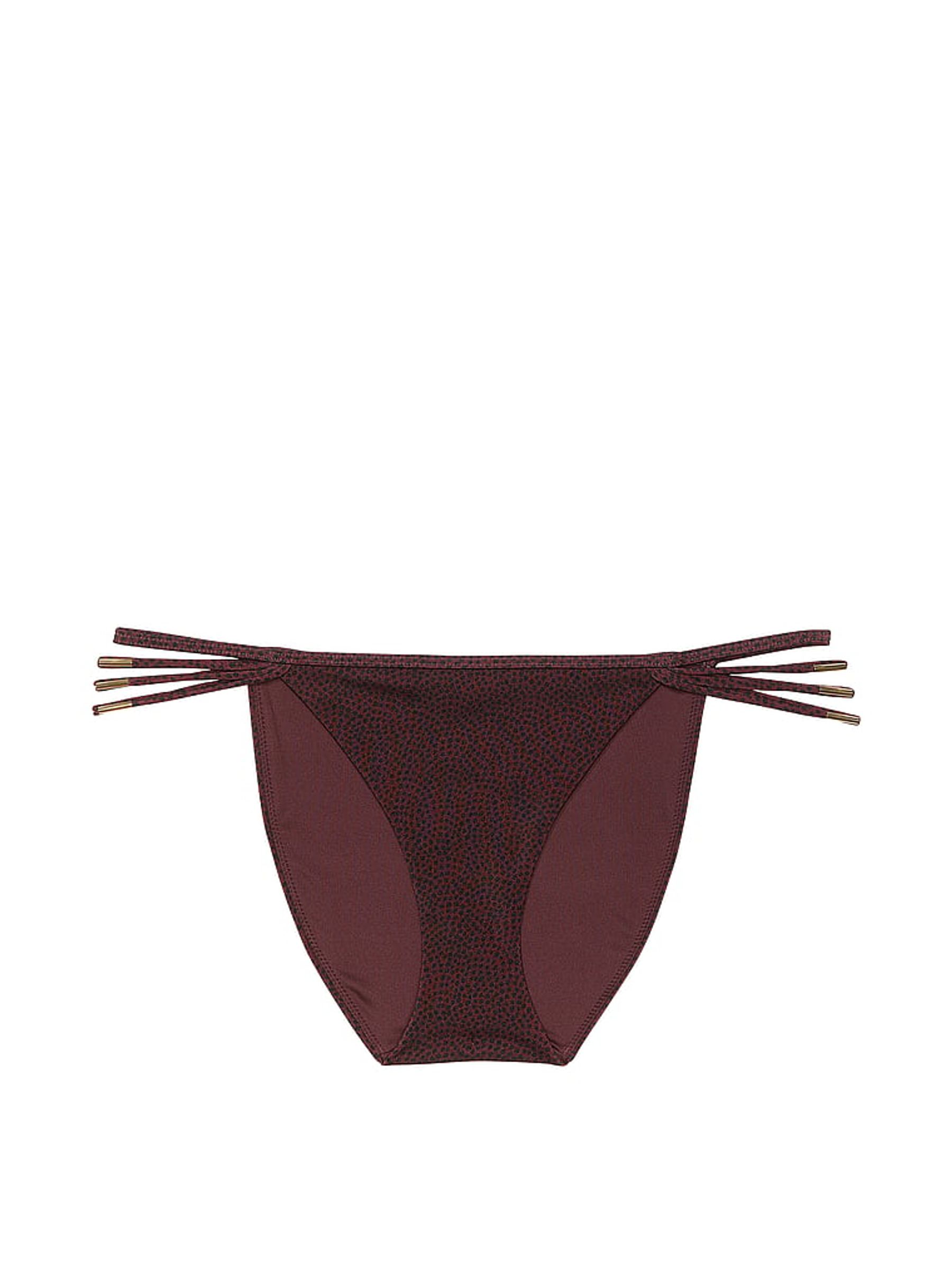 Burgundy Brown Dots Archive Bikini Bottoms - Image 4 of 4