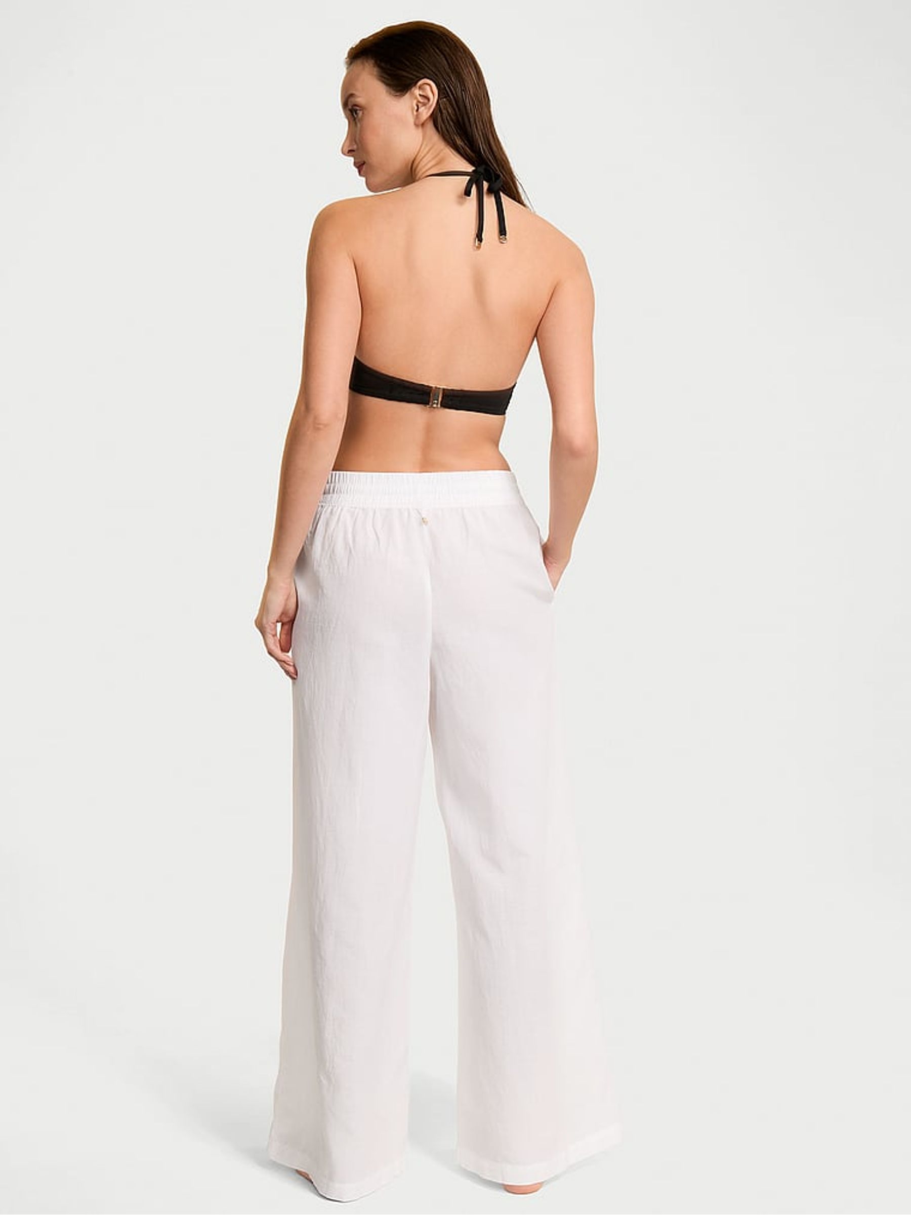 White Linen Cover Up Trousers - Image 2 of 3