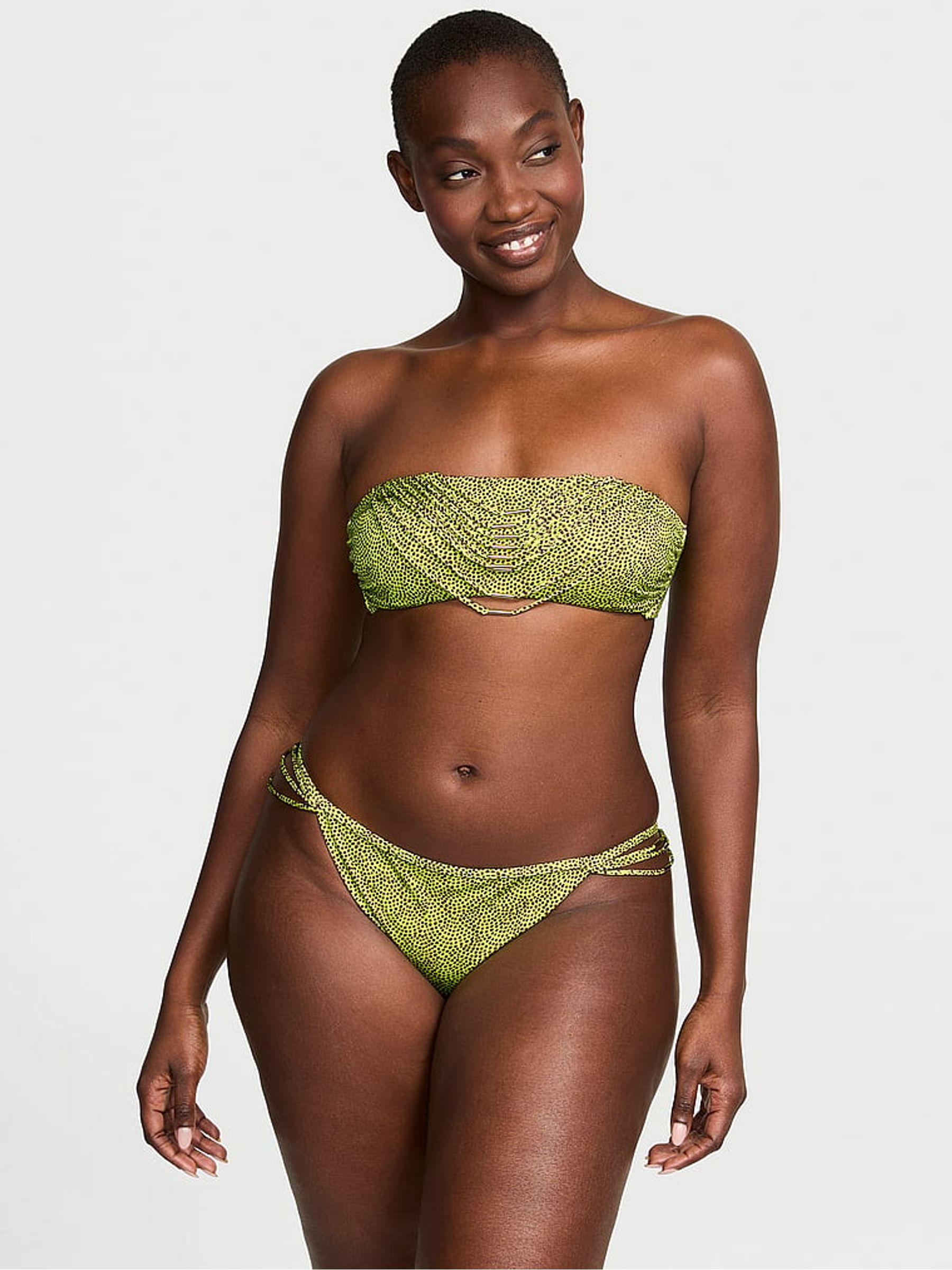 Limelight Green Dots Bandeau Archive Bikini Top - Image 3 of 4