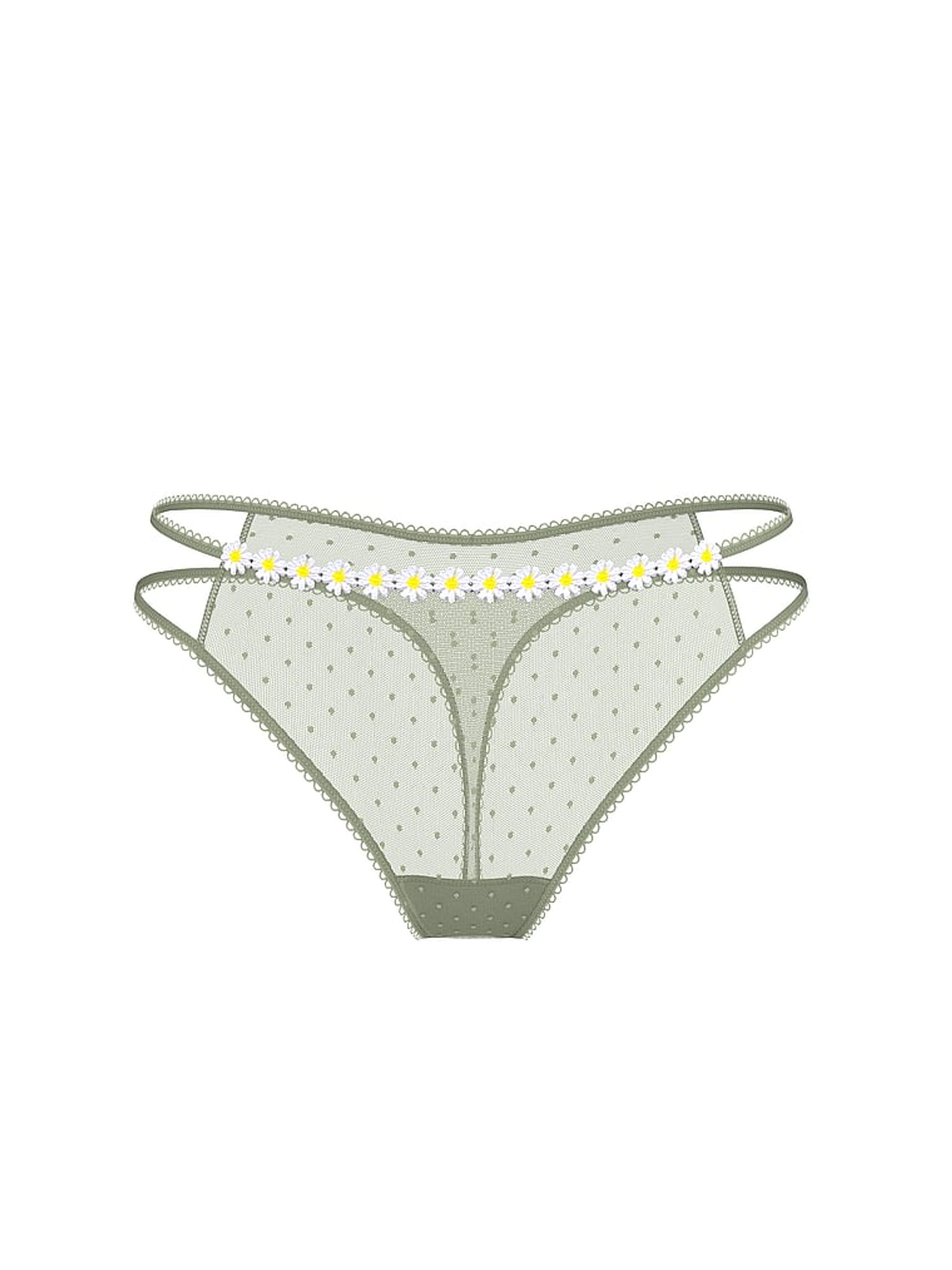 Green Garden Double Strap Thong Lace Knickers - Image 3 of 3