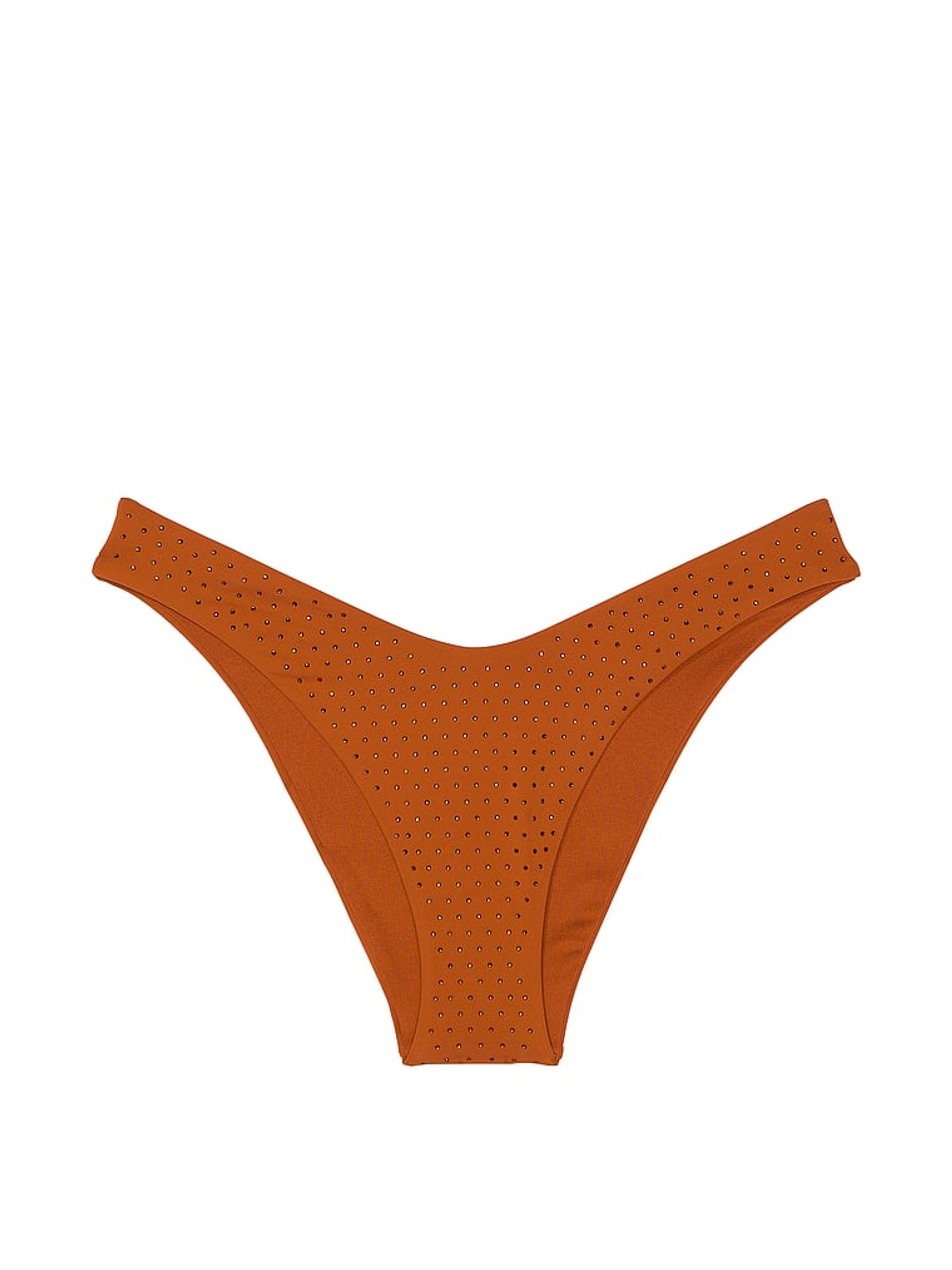 Cinnamon Brown Diamante Brazilian Bikini Bottoms - Image 4 of 4