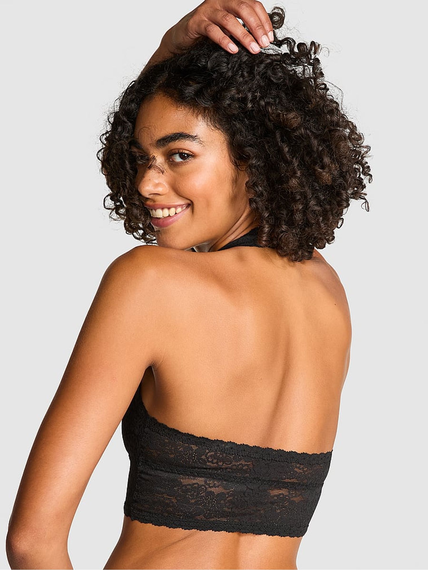 Black Lace Halter Bra Top - Image 2 of 3