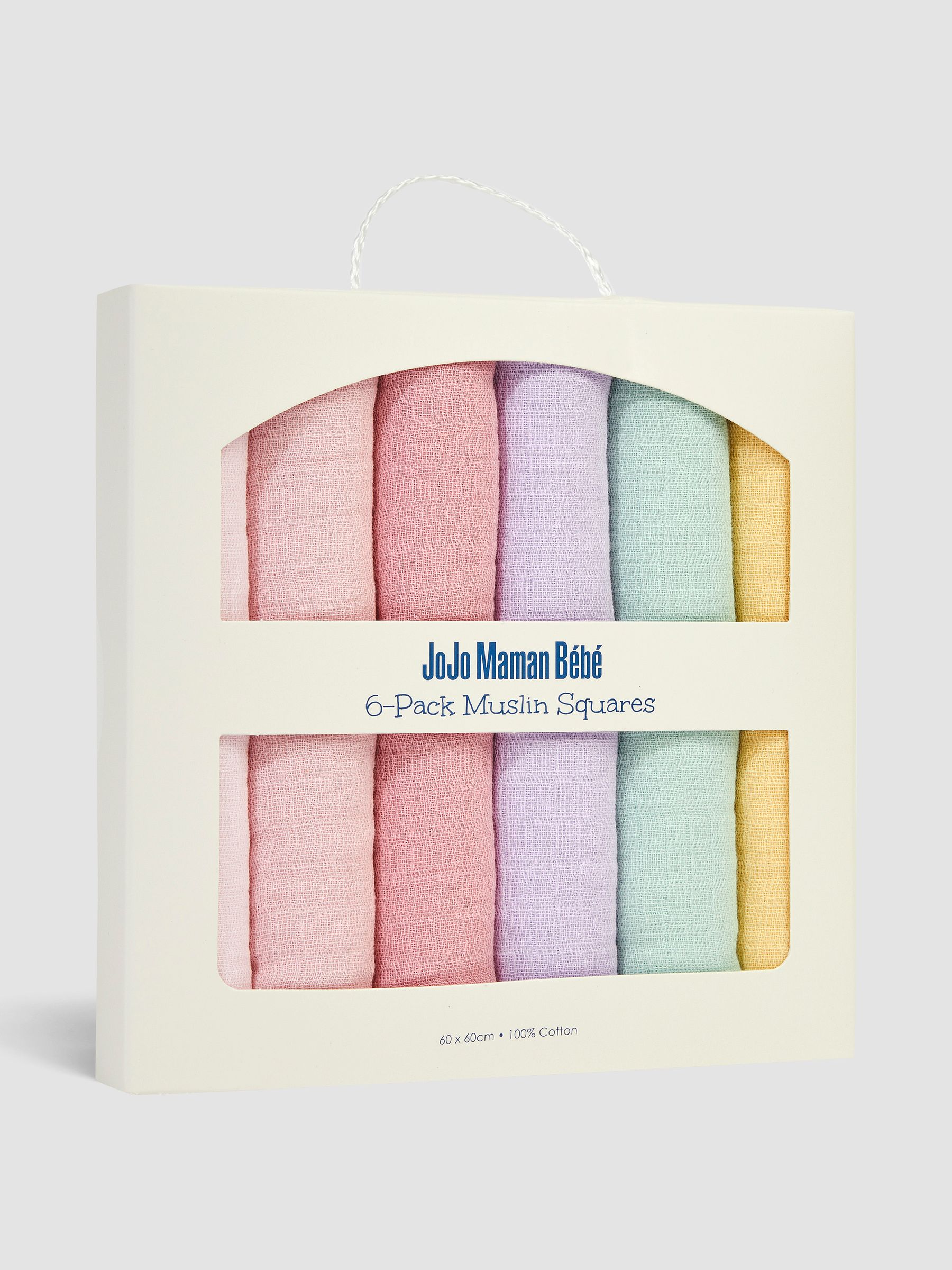 Pastel 6-Pack Pastel Muslin Squares JoJo Maman Bébé