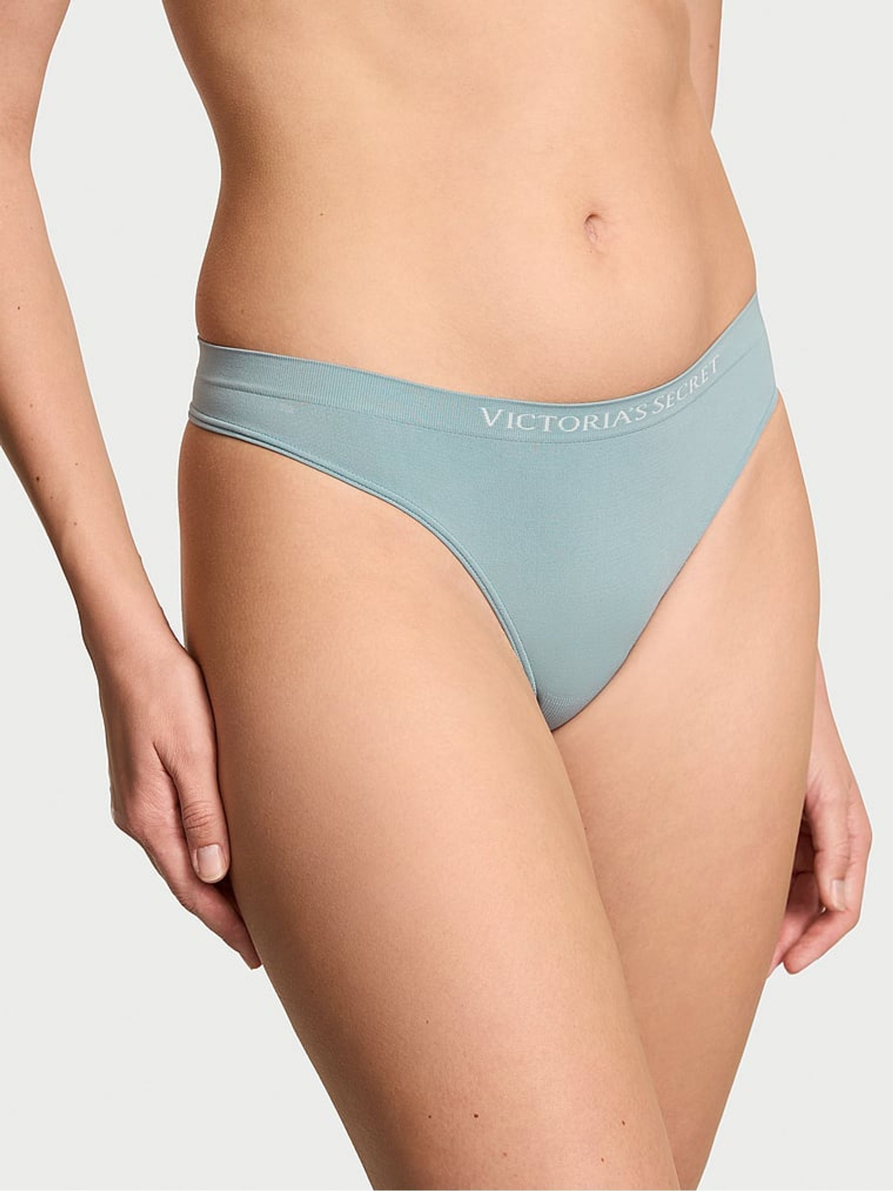 Nude/Green/Purple/Blue Thong 5 Pack Knickers - Image 3 of 4
