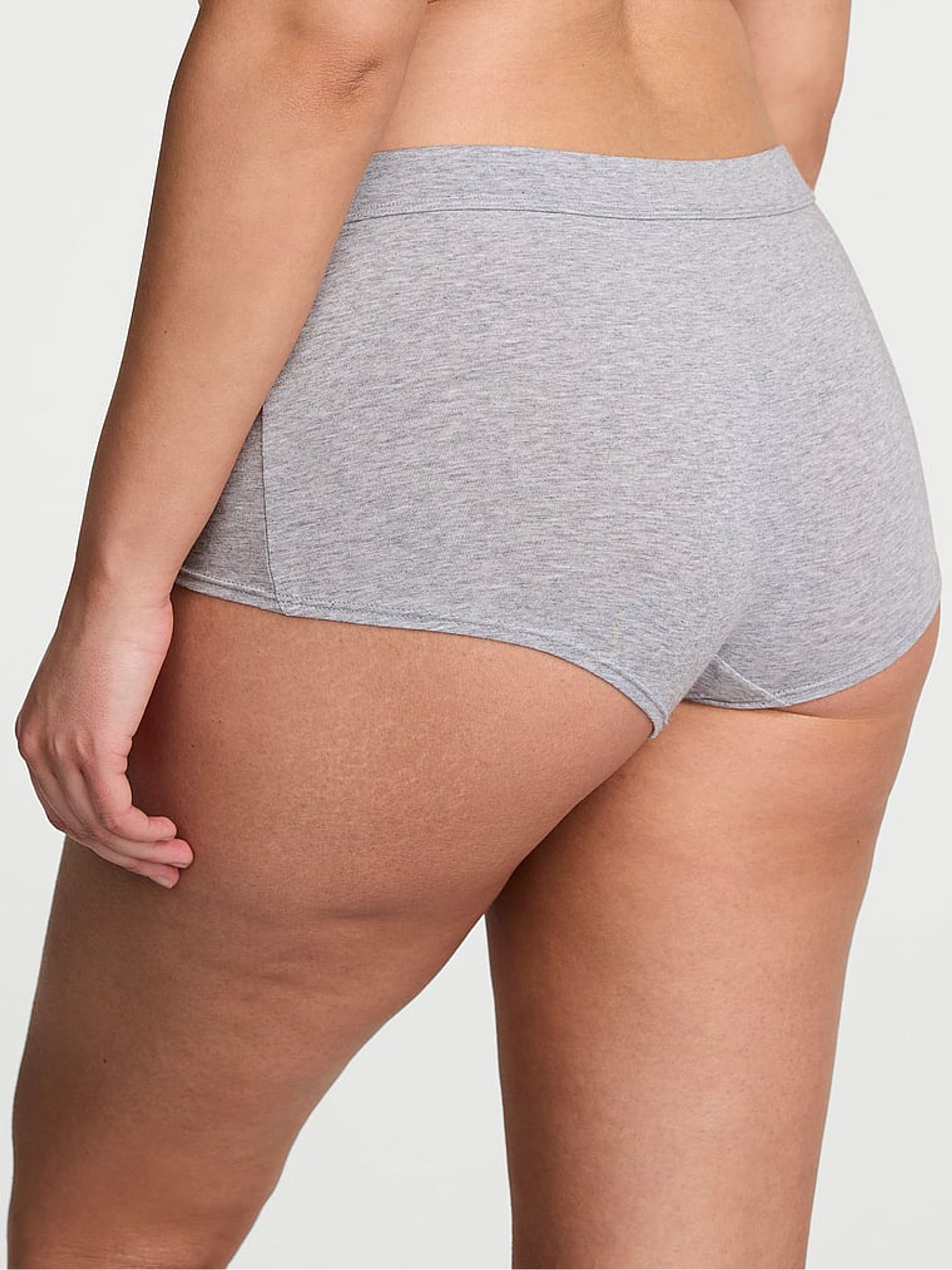 Grey Heather Short Cotton Logo Knickers - Image 2 of 3