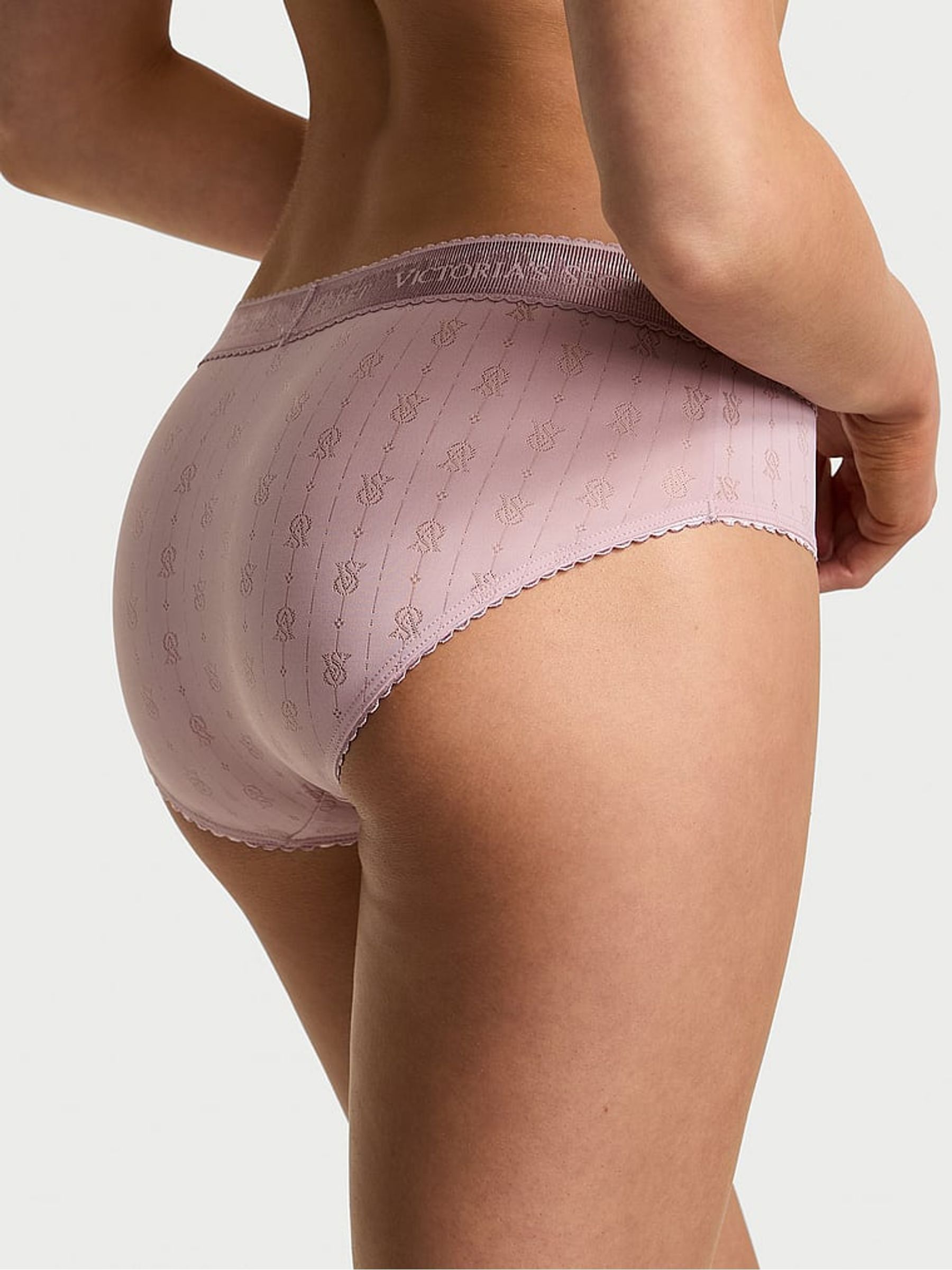 Violet Pearl Purple Hipster Logo Pointelle Knickers - Image 2 of 3