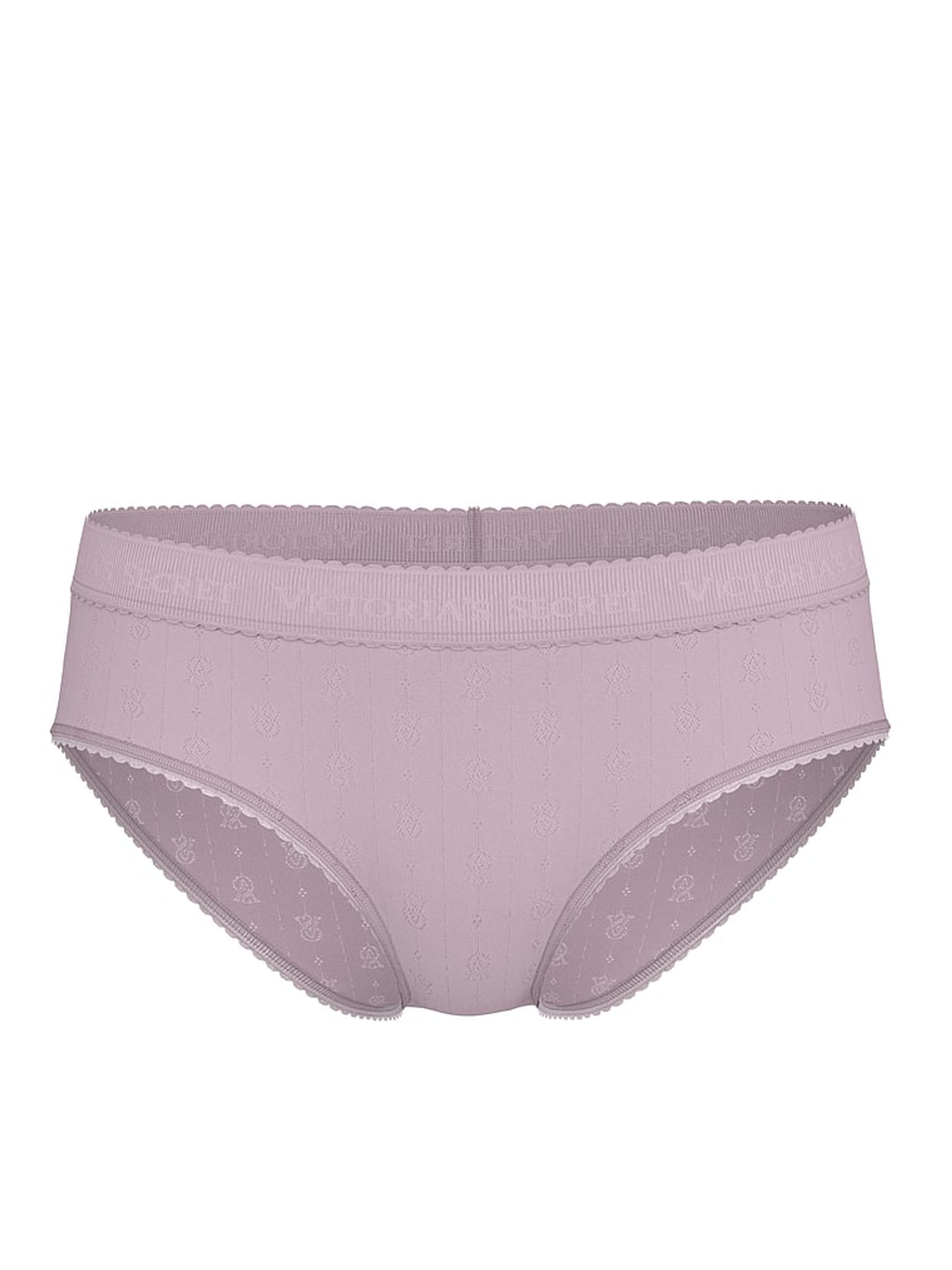 Violet Pearl Purple Hipster Logo Pointelle Knickers - Image 3 of 3