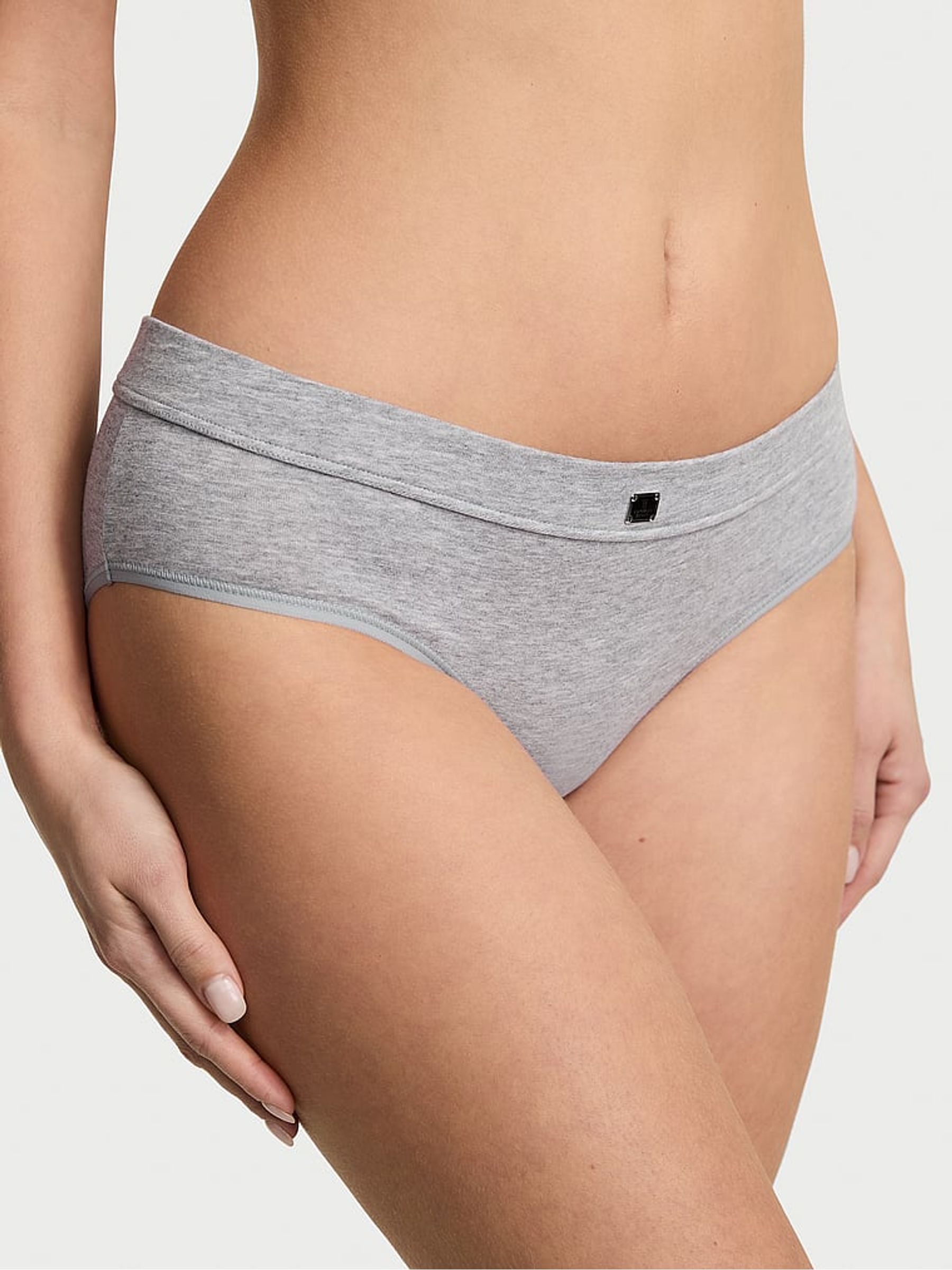 Grey Heather Hipster Cotton Logo Knickers - Image 1 of 3