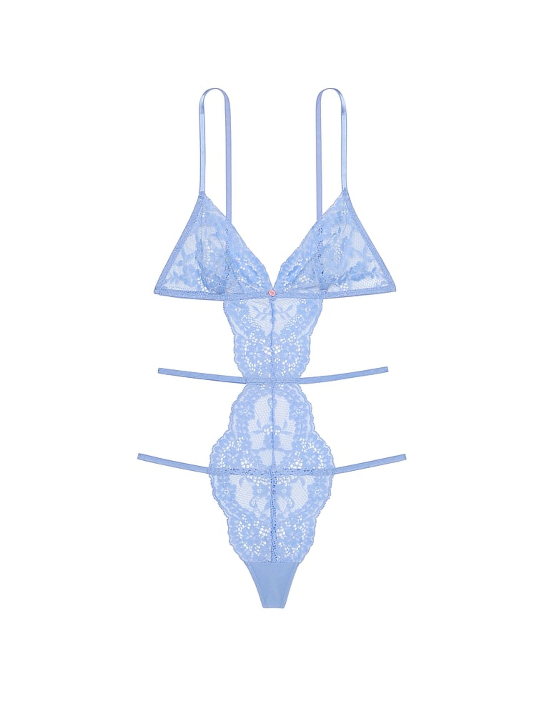Blue Cameo Lace Bodysuit - Image 3 of 4