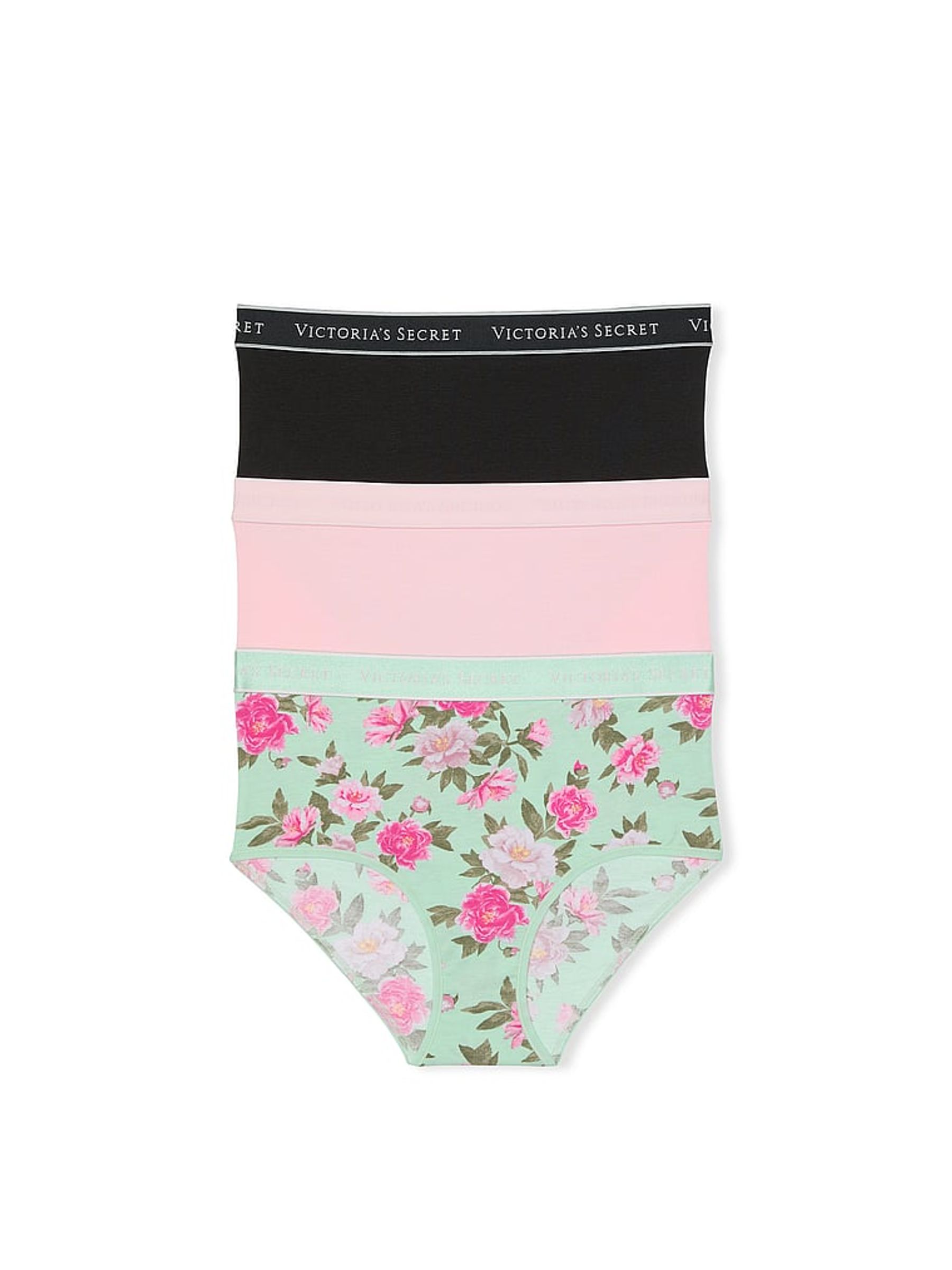 Black/Pink/Green Brief 3 Pack Knickers - Image 1 of 1