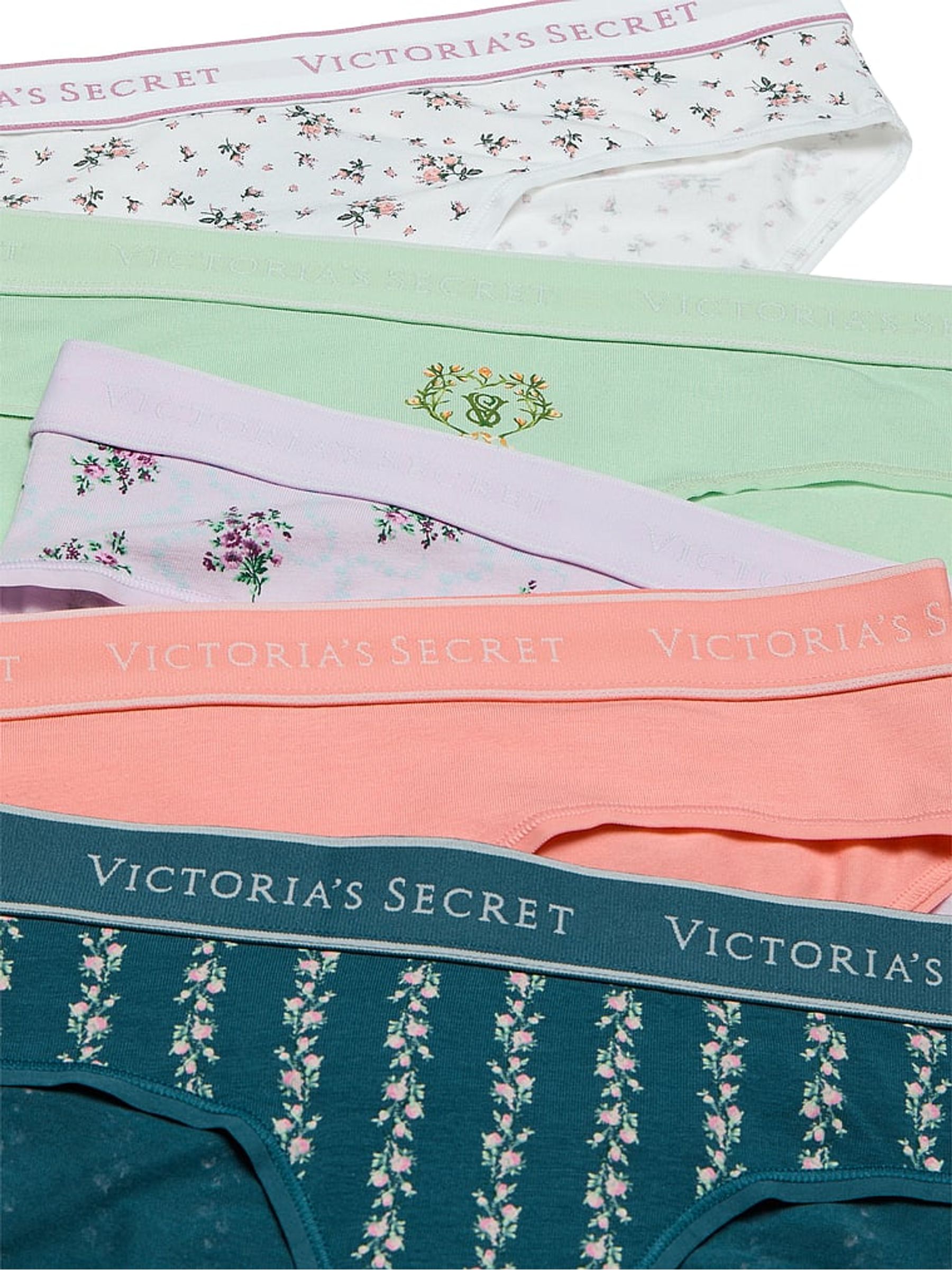 Green/Blue/Orange Hipster Logo 5 Pack Knickers - Image 2 of 4