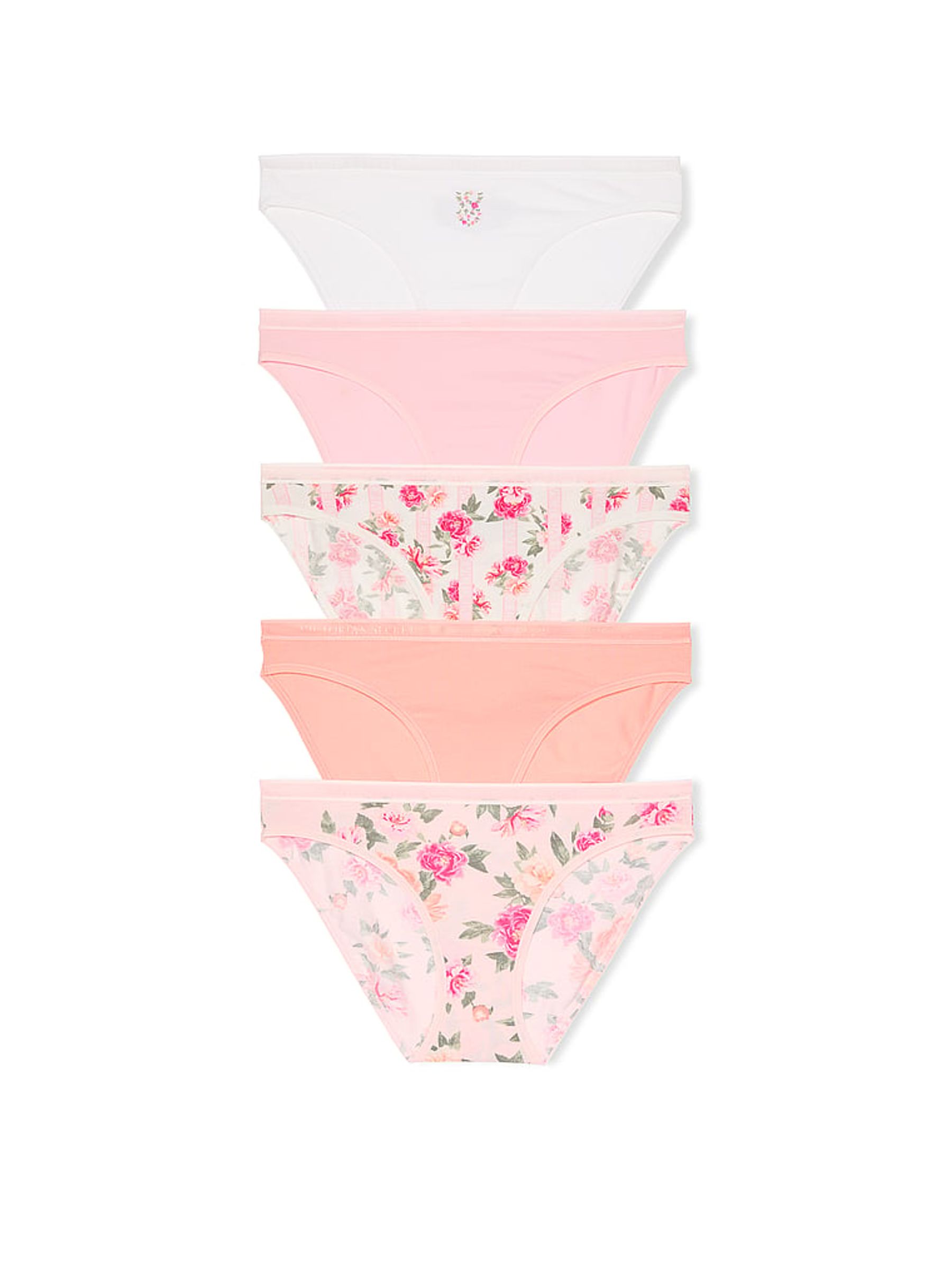White/Pink/Orange Bikini 5 Pack Knickers - Image 1 of 2
