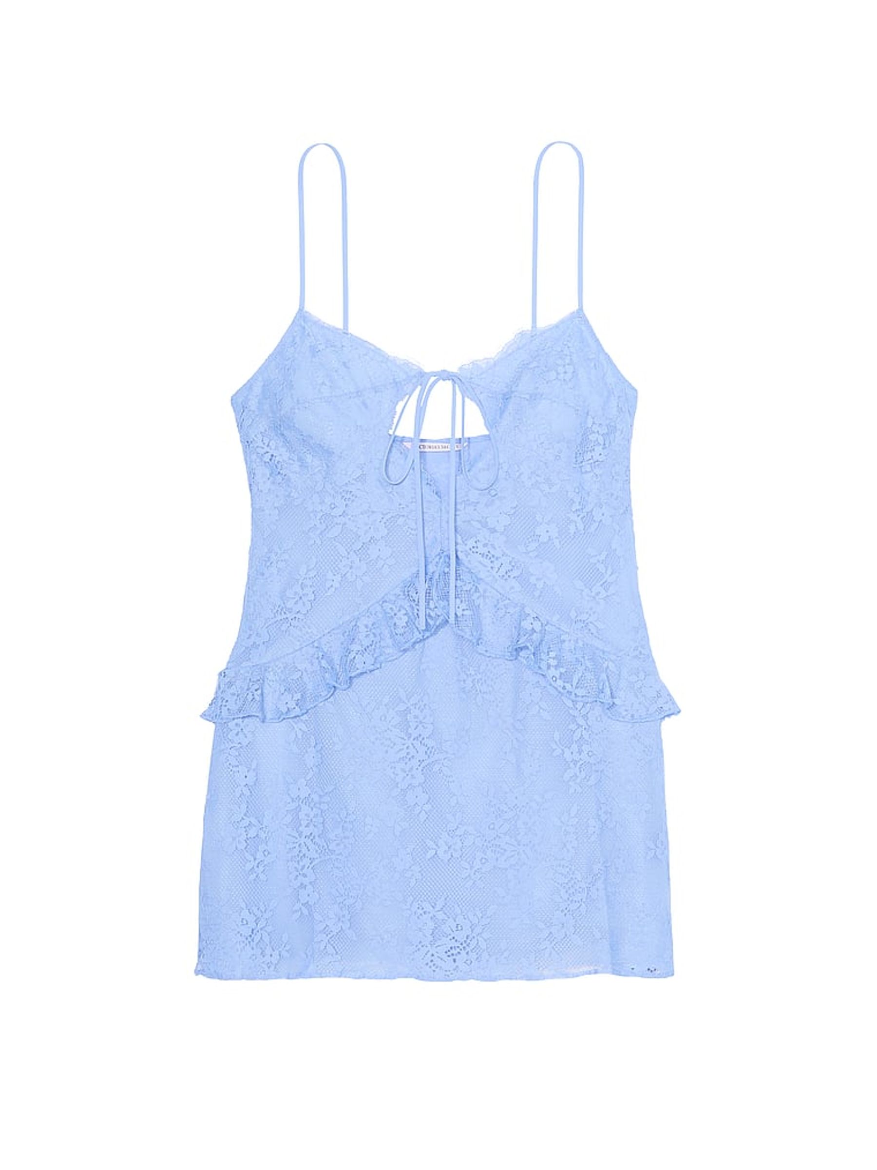 Blue Cameo Lace Slip Dress - Image 3 of 3