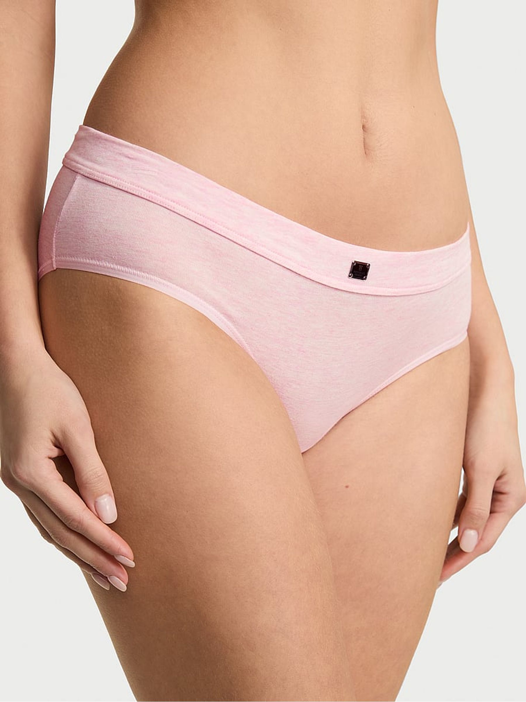 Pink Petal Heather Hipster Cotton Logo Knickers - Image 1 of 3