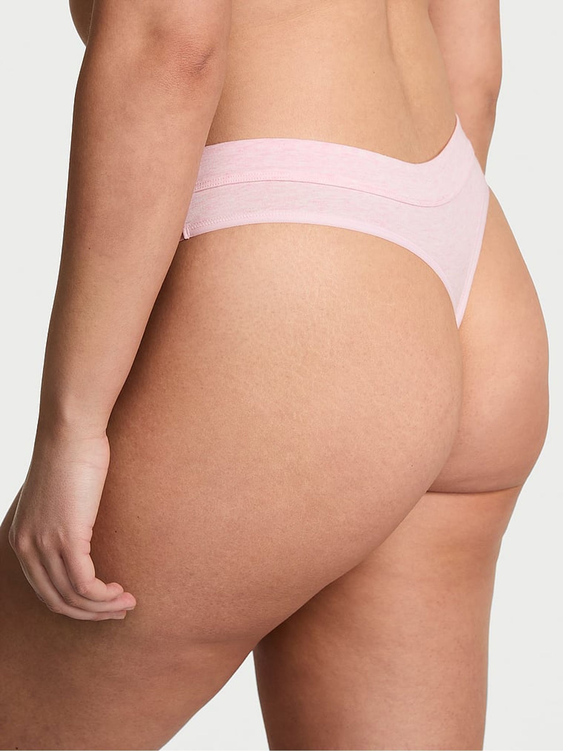 Pink Petal Heather Thong Cotton Logo Knickers - Image 2 of 3
