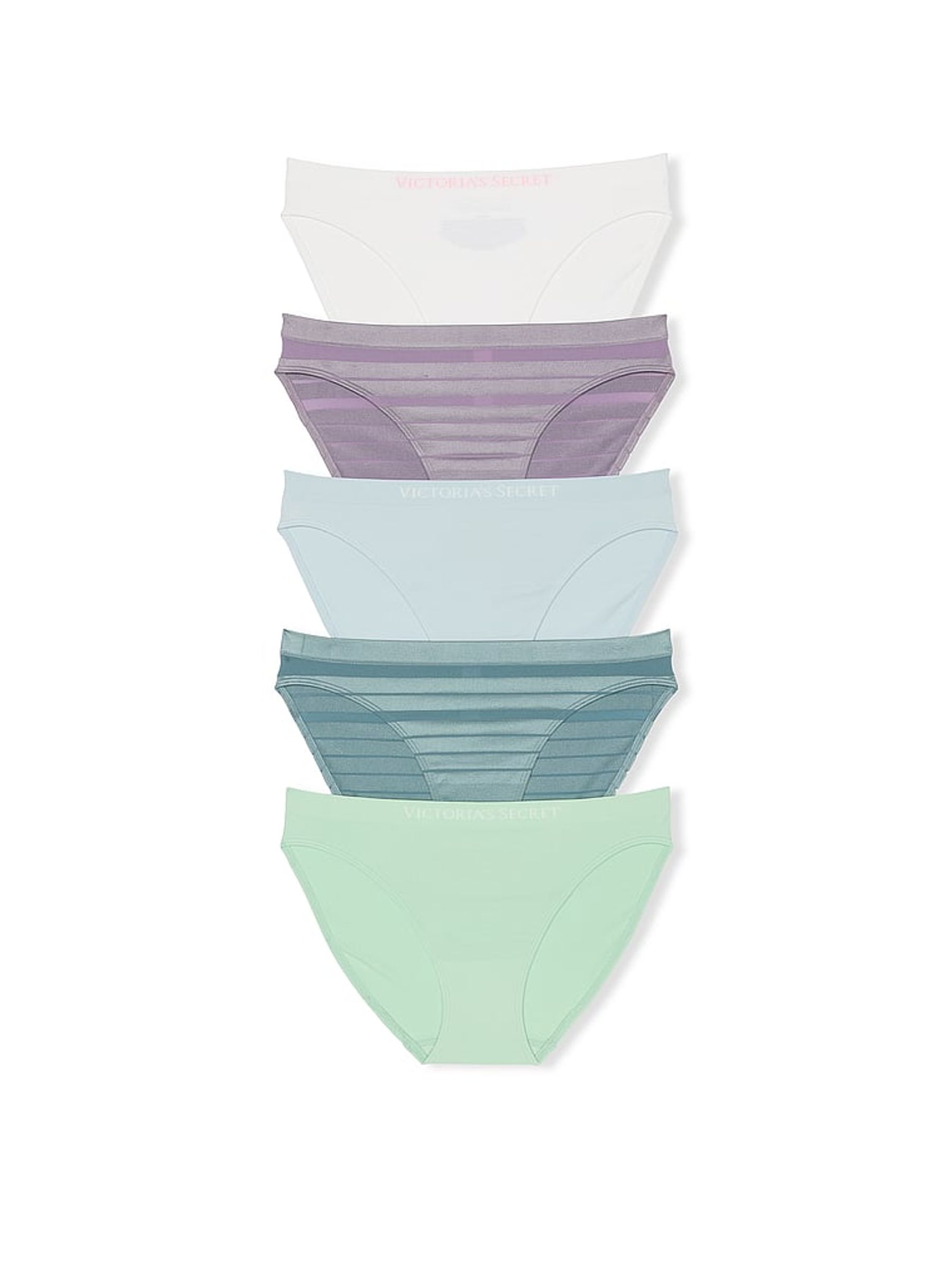 White/Purple/Blue/Green Bikini 5 Pack Knickers - Image 1 of 4