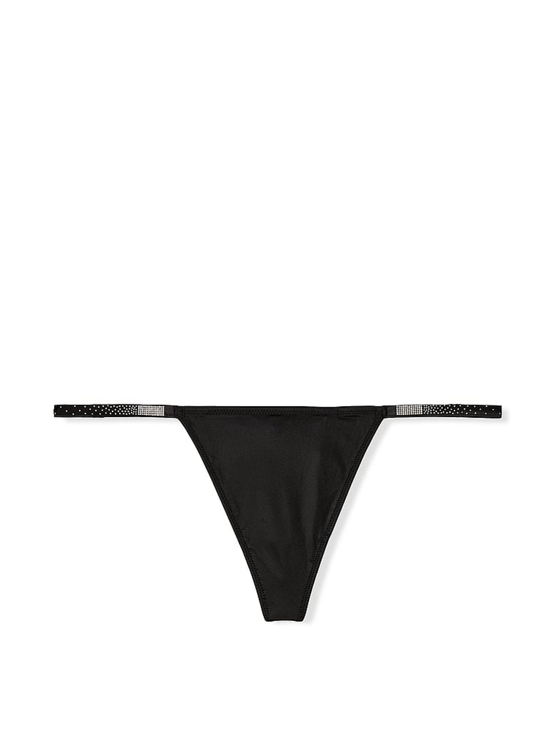 Black G String Scattered Shine Strap Knickers - Image 3 of 3
