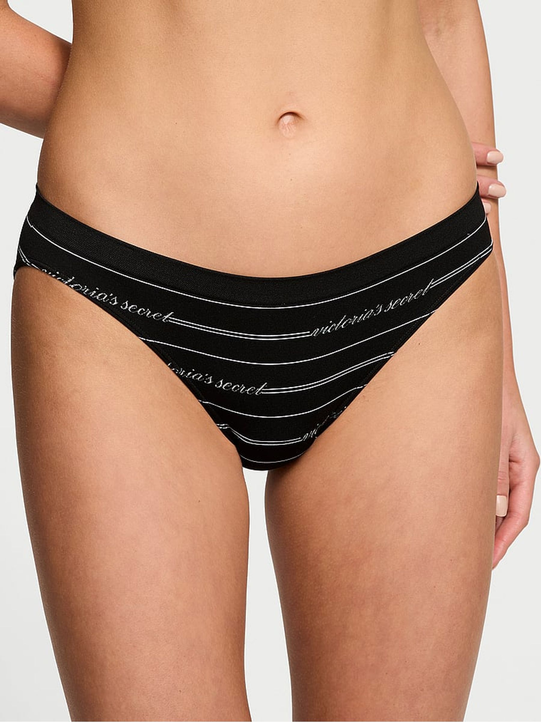 Black Logo Script Bikini Knickers - Image 1 of 3