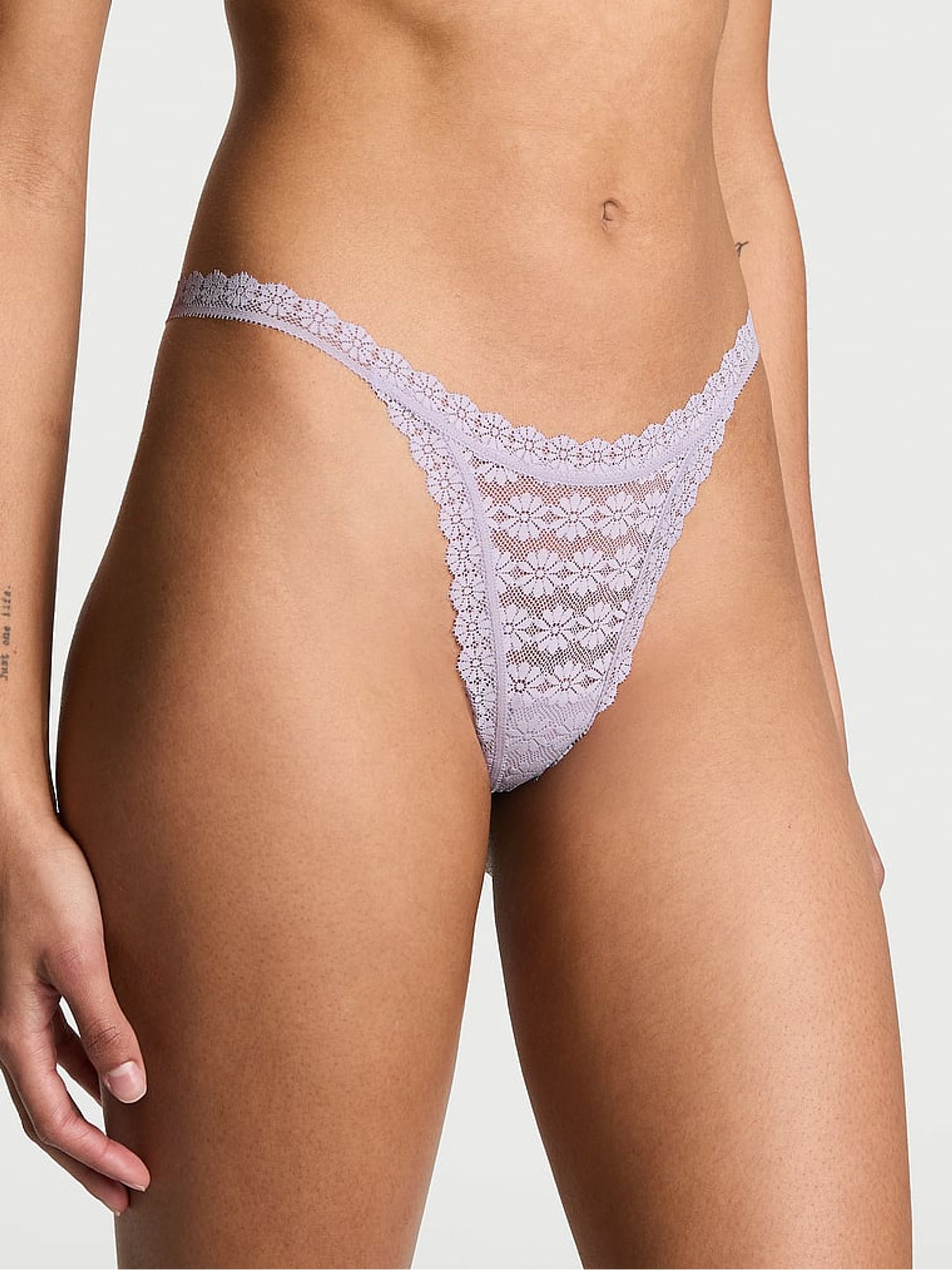 Feather Purple Thong Knickers - Image 1 of 3