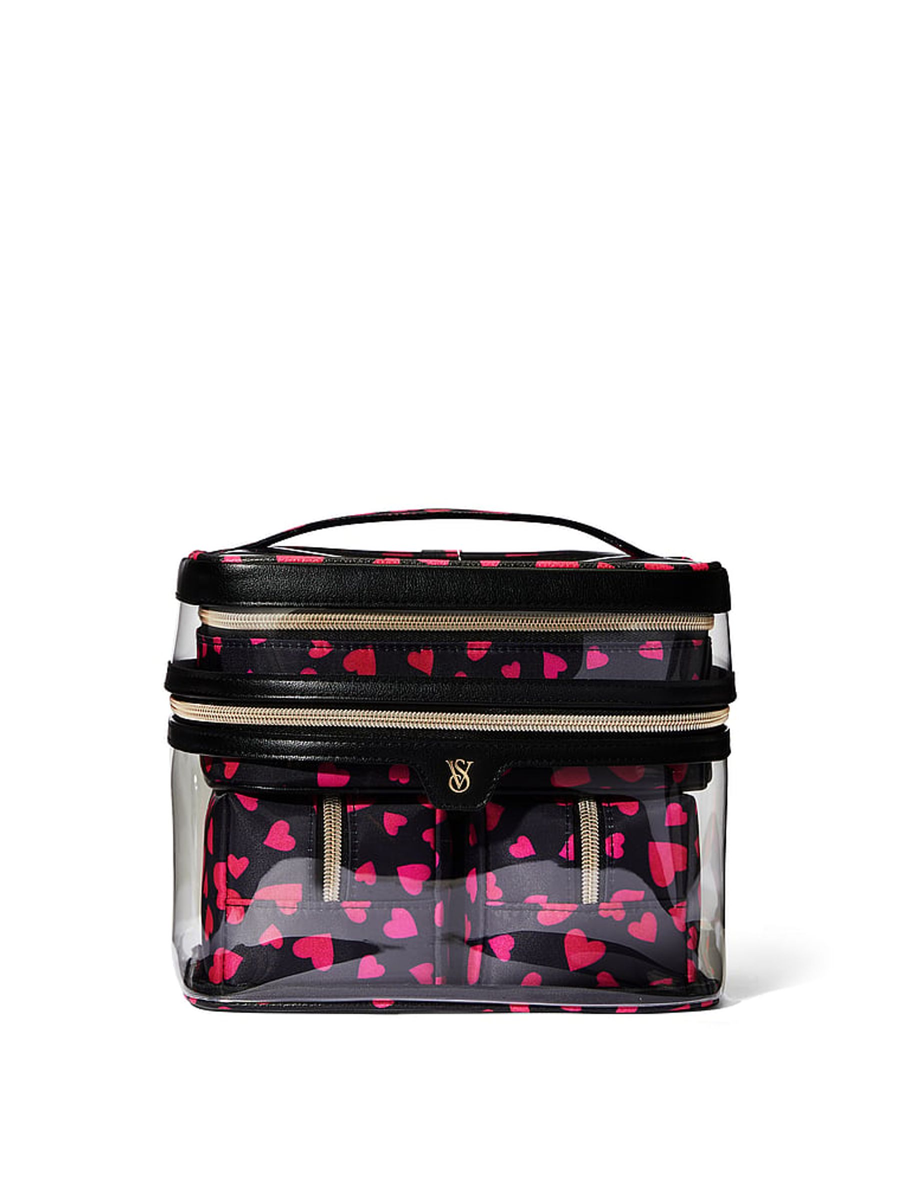 Black & Pink Hearts 4 in 1 Makeup Bag - Image 2 of 2