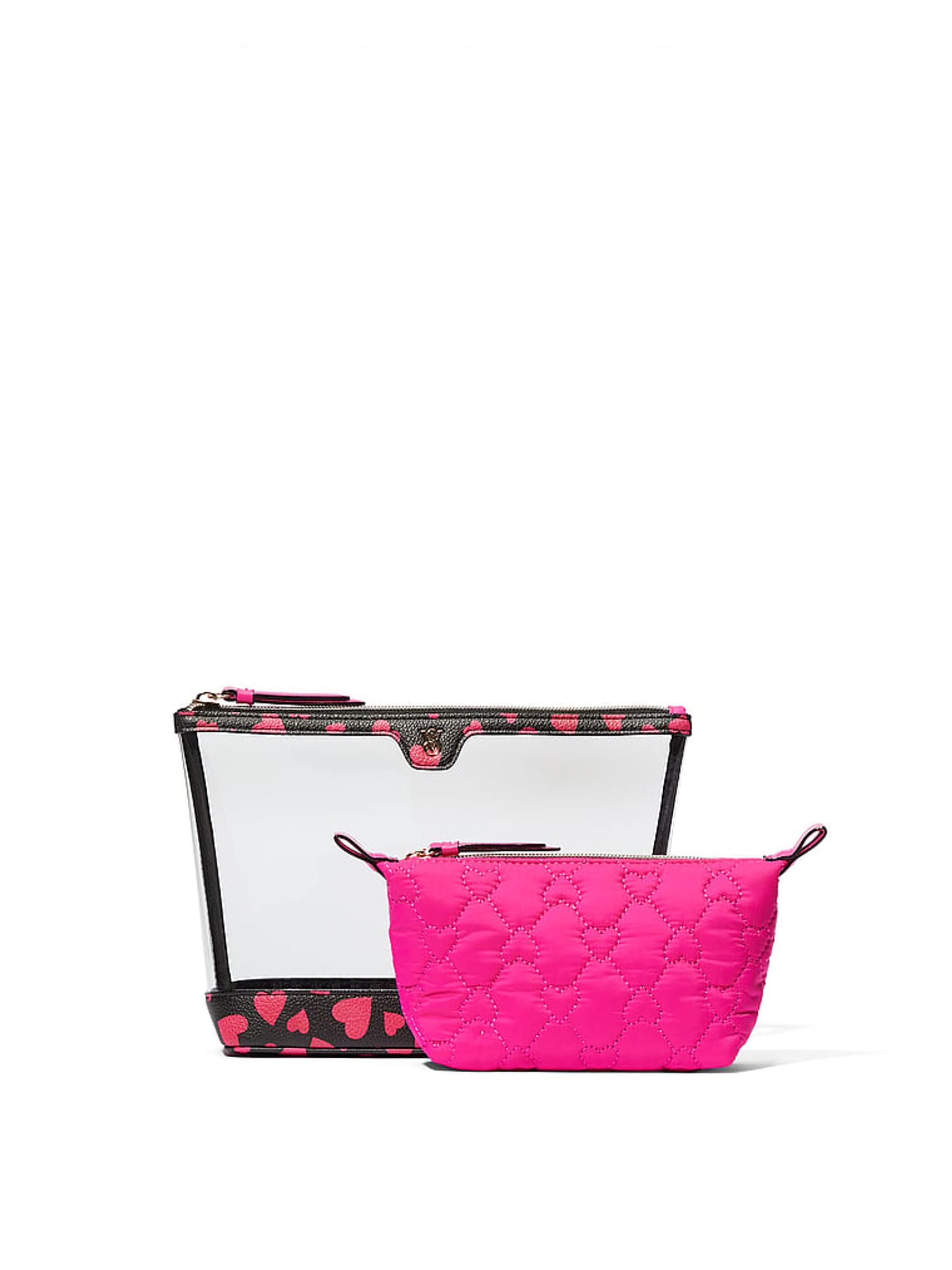 Pink Hearts AM/PM Makeup Bag Duo - Image 1 of 2