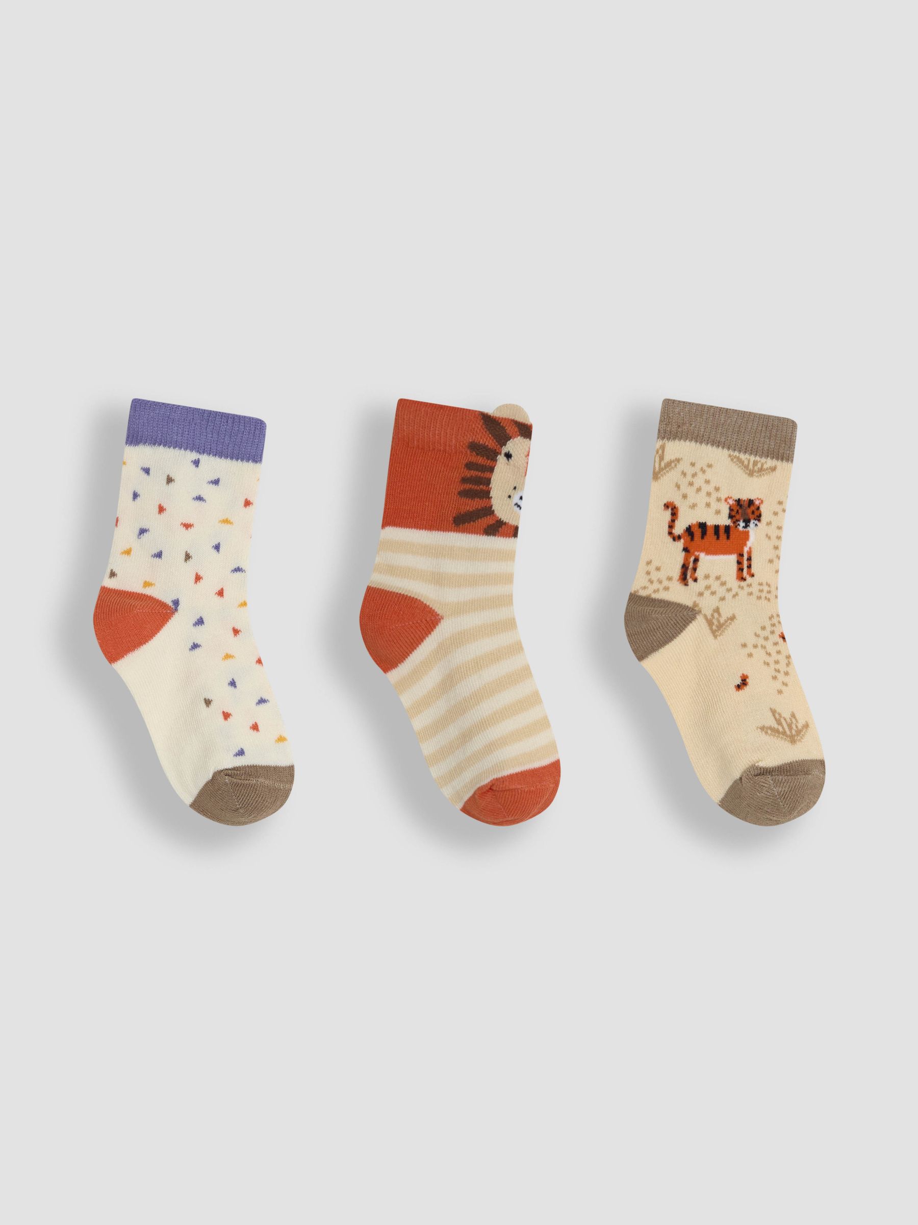 Orange Printed Socks 3 Pack - Image 2 of 5