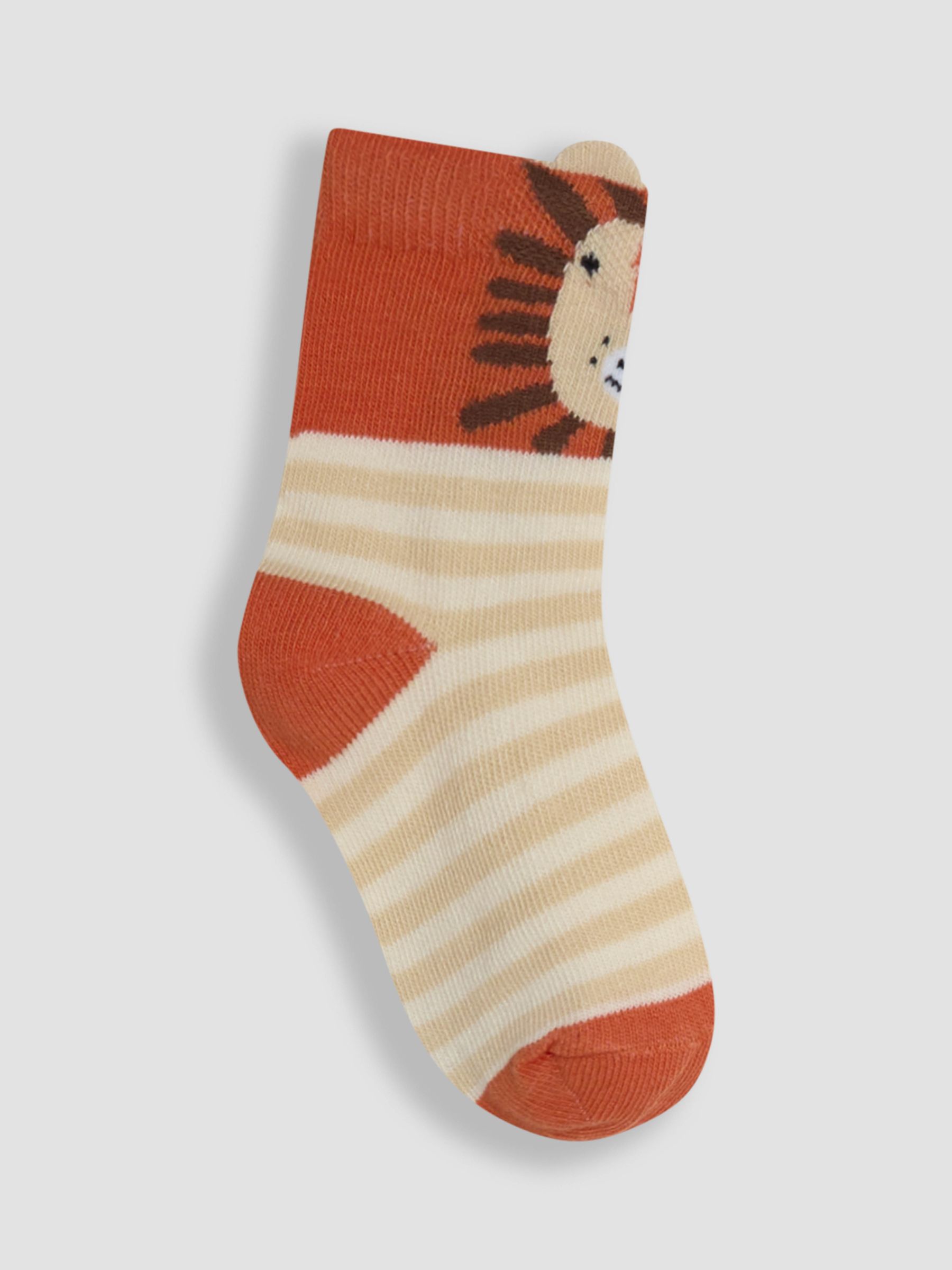 Orange Printed Socks 3 Pack - Image 4 of 5