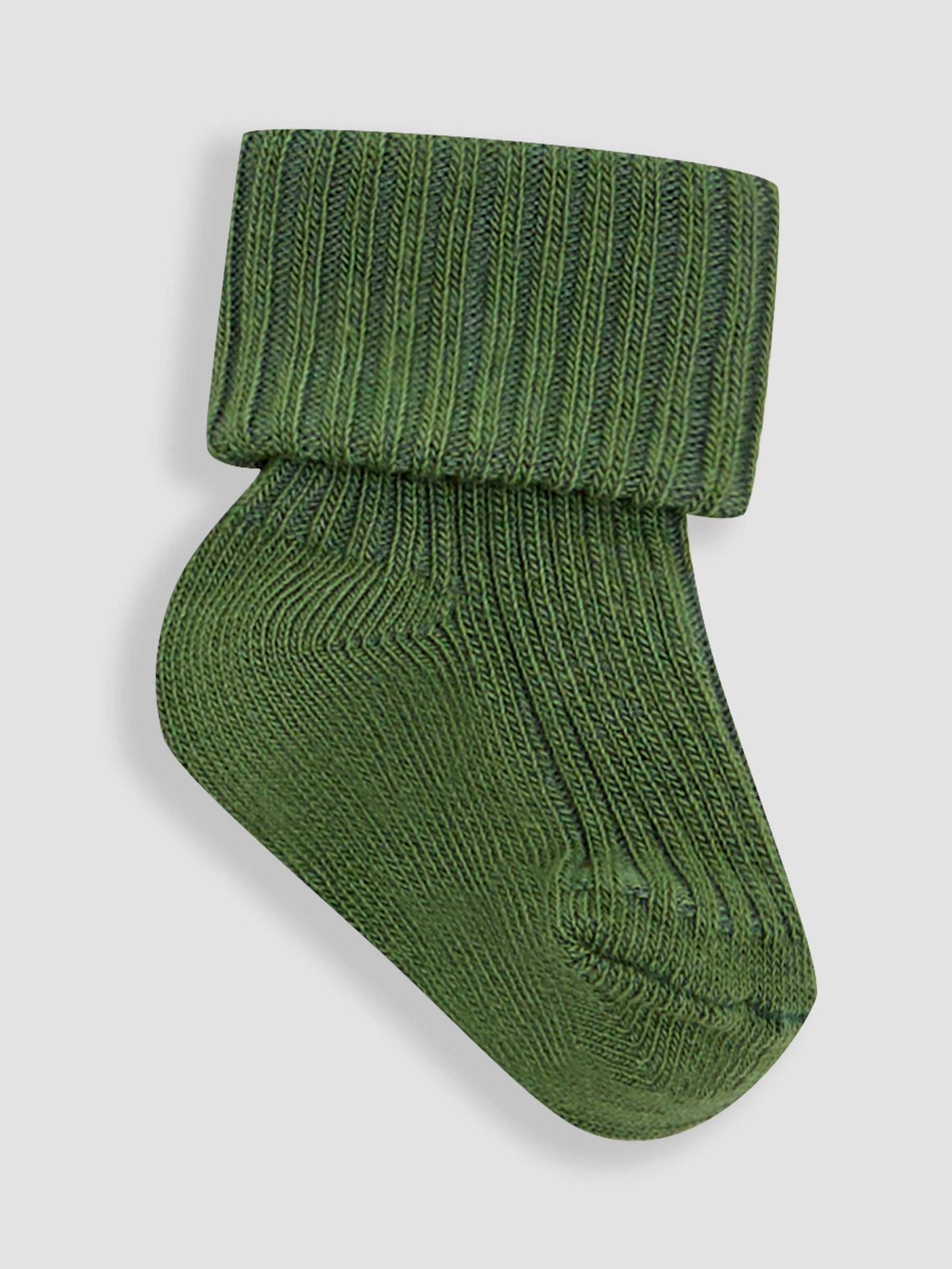 Khaki 3-Pack Ribbed Baby Socks - Image 3 of 4