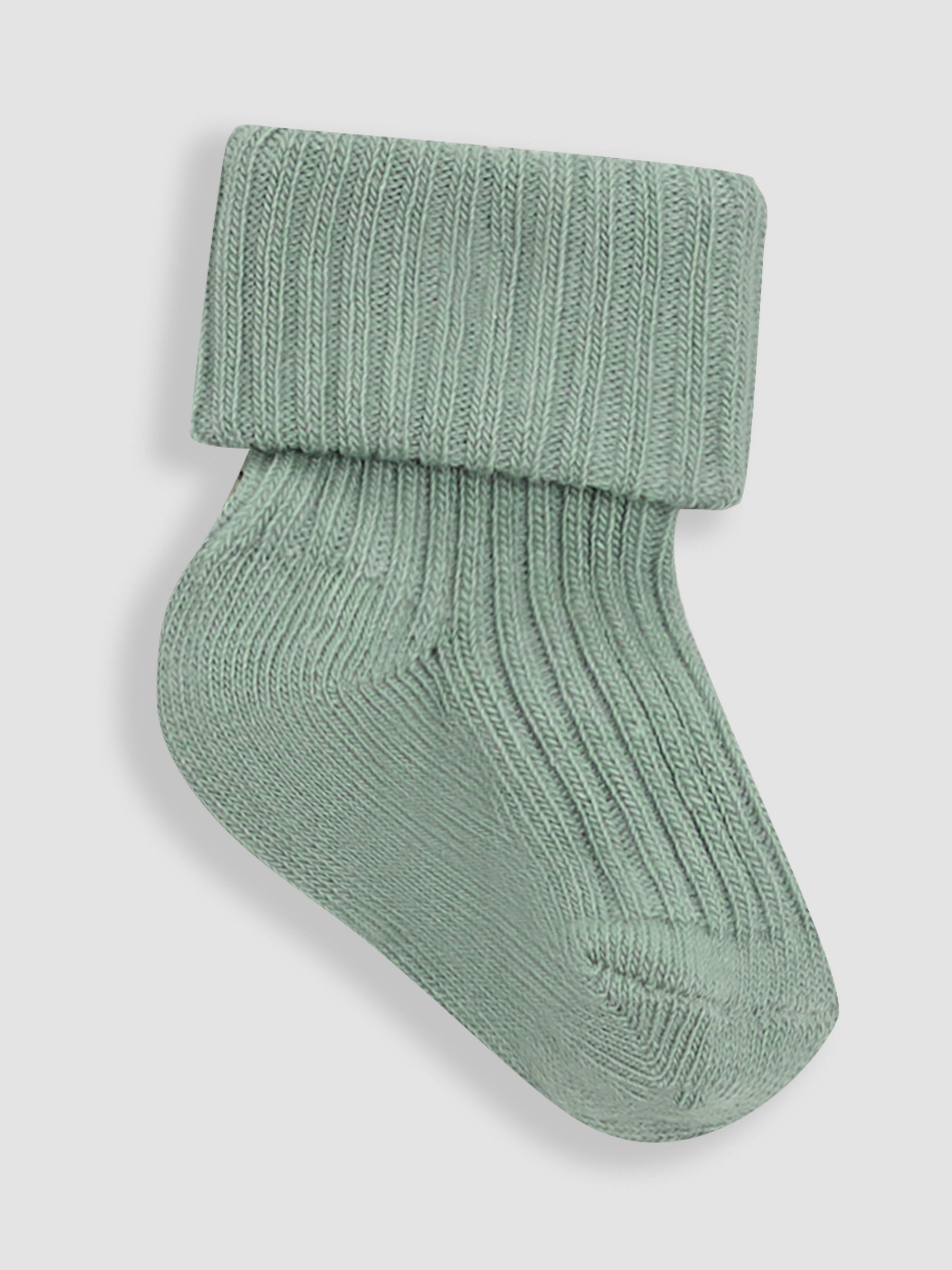 Khaki 3-Pack Ribbed Baby Socks - Image 4 of 4