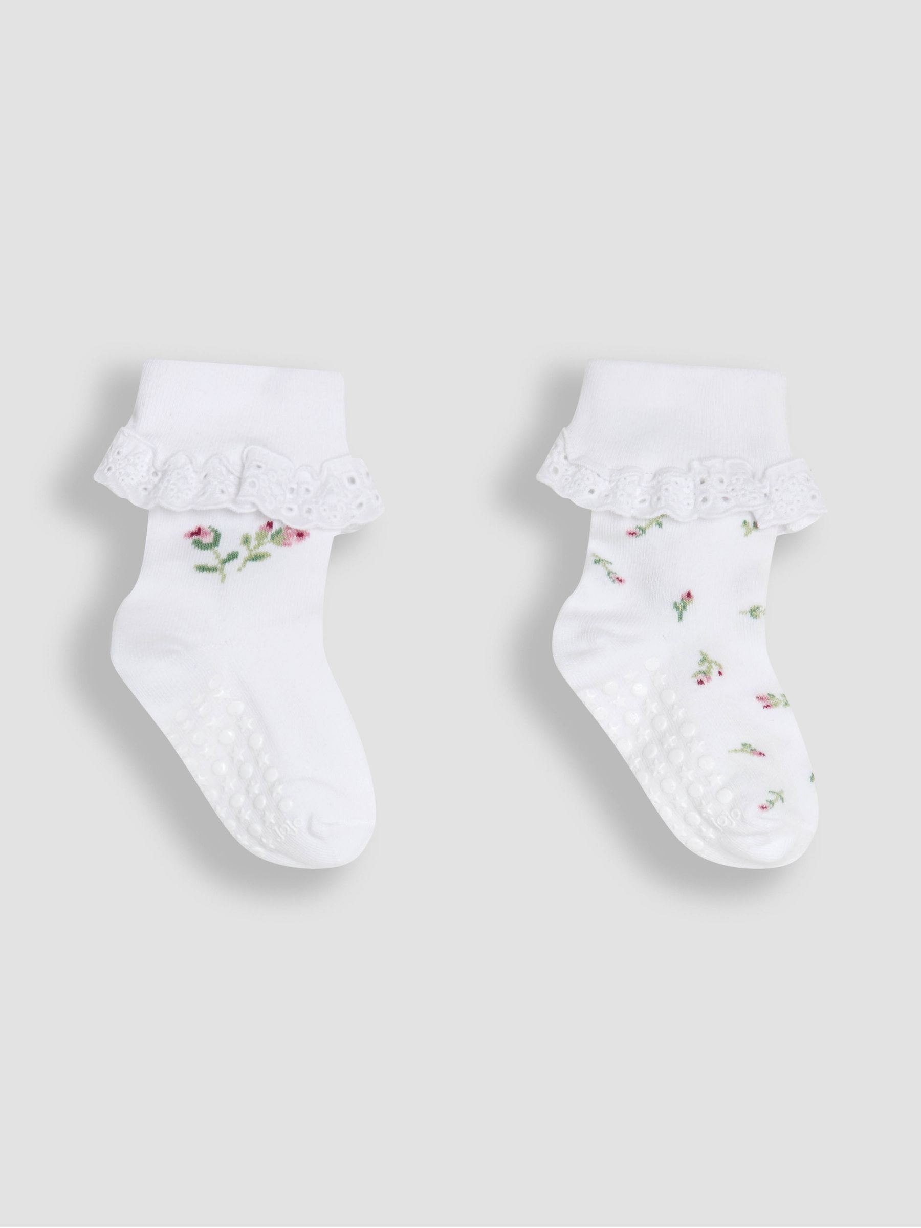 White 2-Pack Frilly Rose Socks - Image 1 of 3