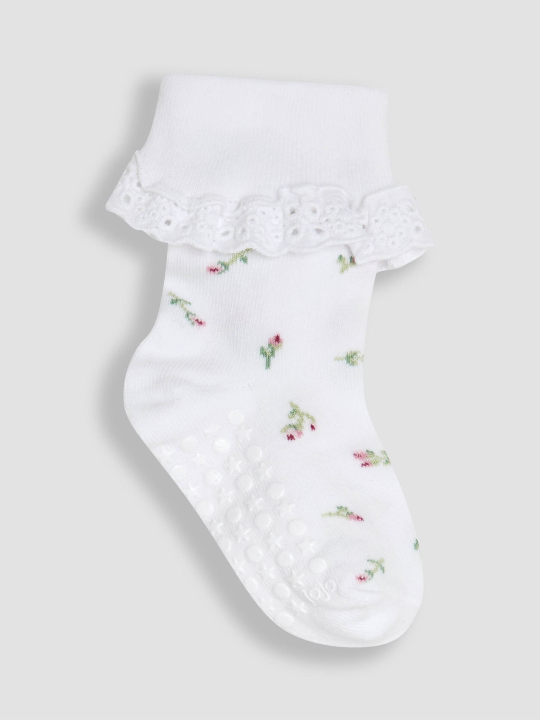 White 2-Pack Frilly Rose Socks - Image 3 of 3