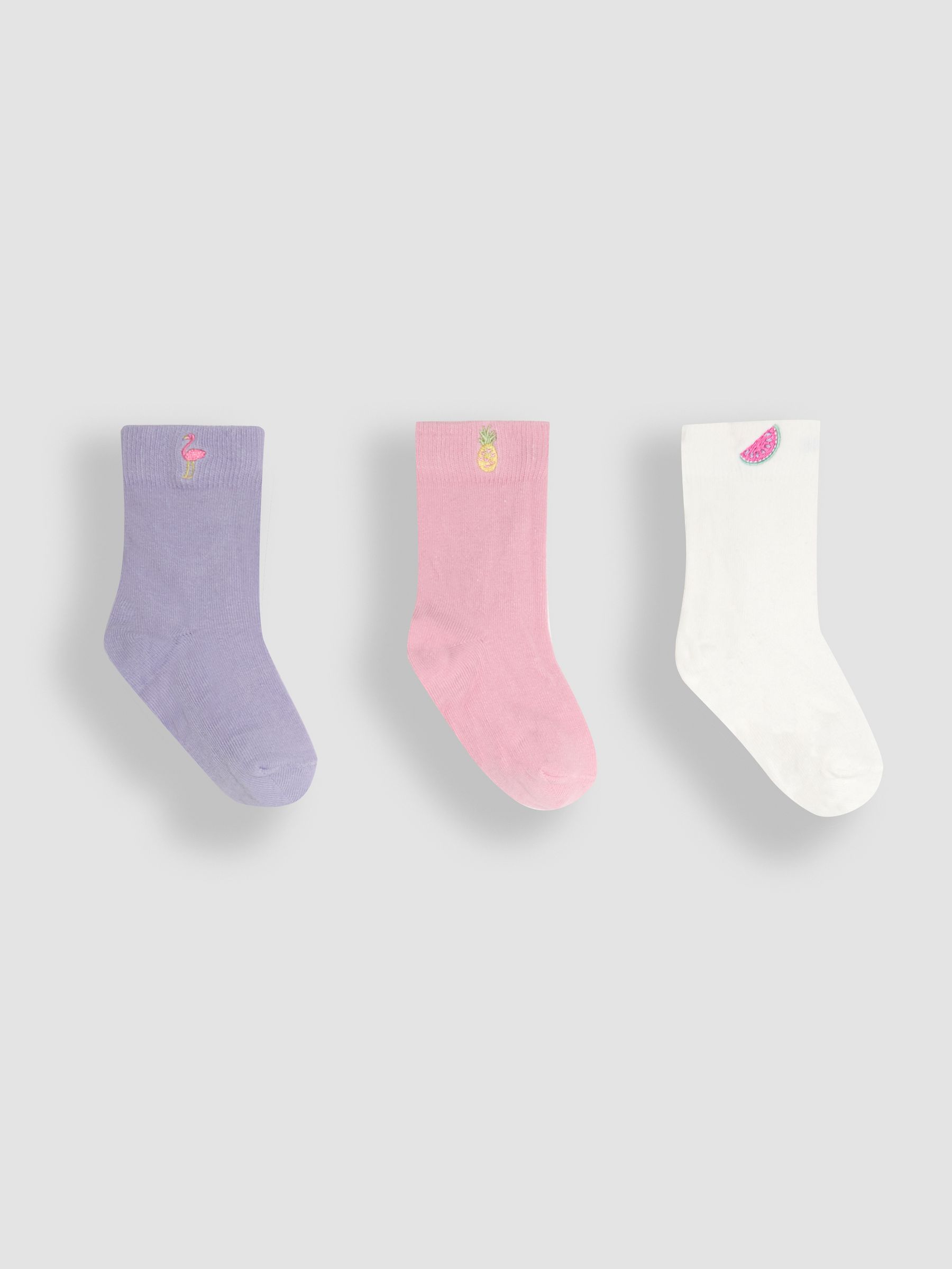 Pink Printed Socks 3 Pack - Image 1 of 4