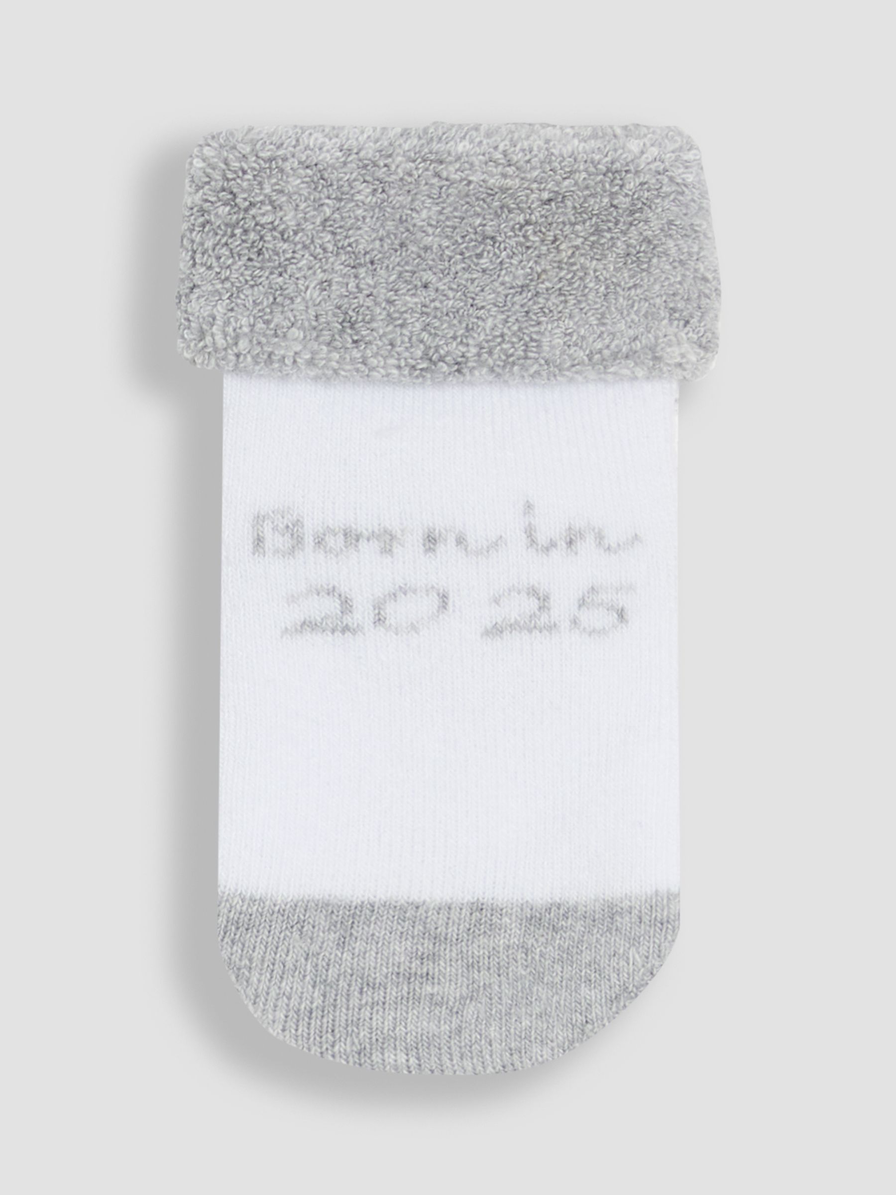 Grey 2-Pack Born In 2025 Baby Socks - Image 3 of 3