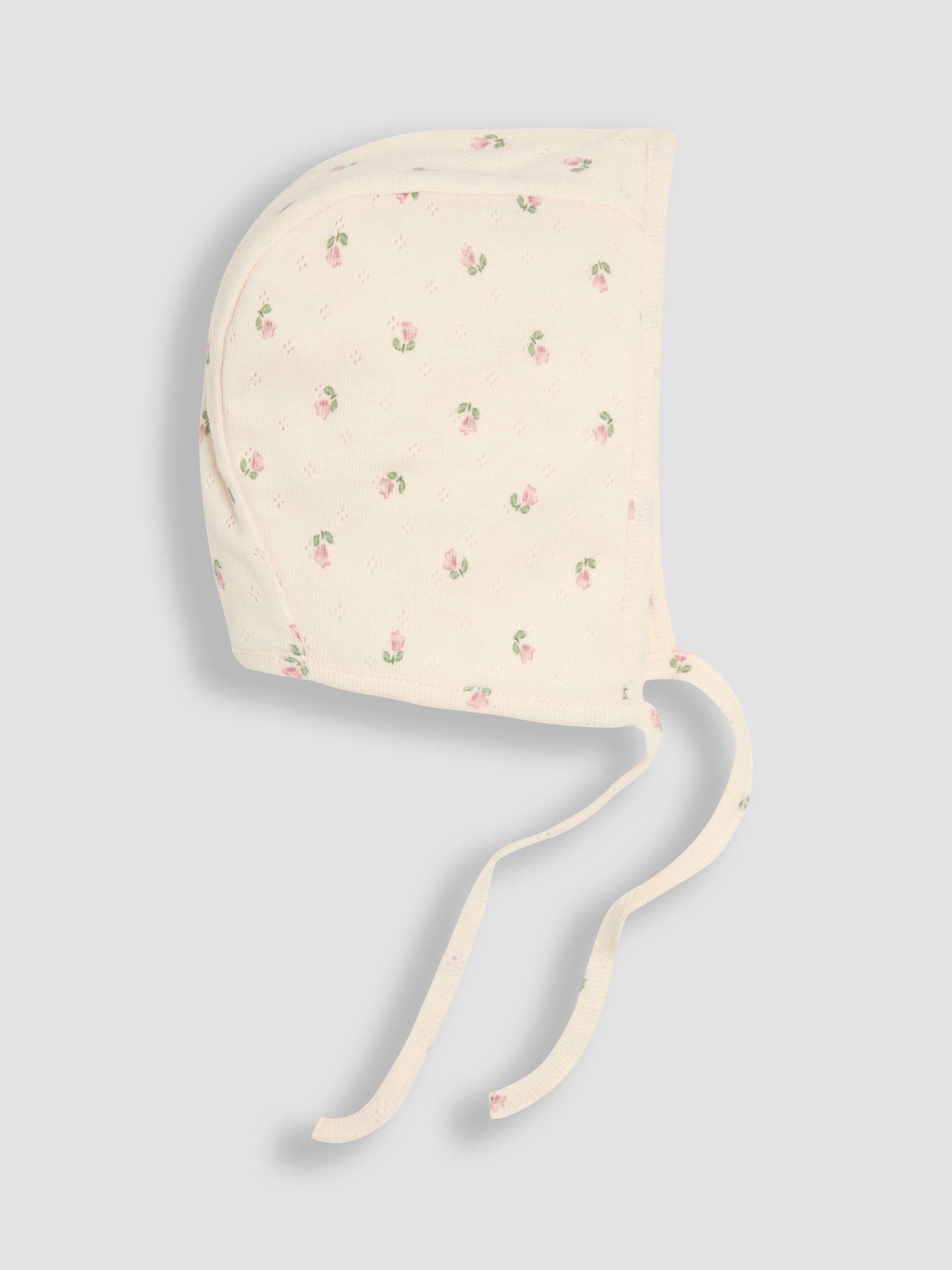 Pink Baby Pointelle Bonnet 100% Cotton Hat - Image 1 of 3